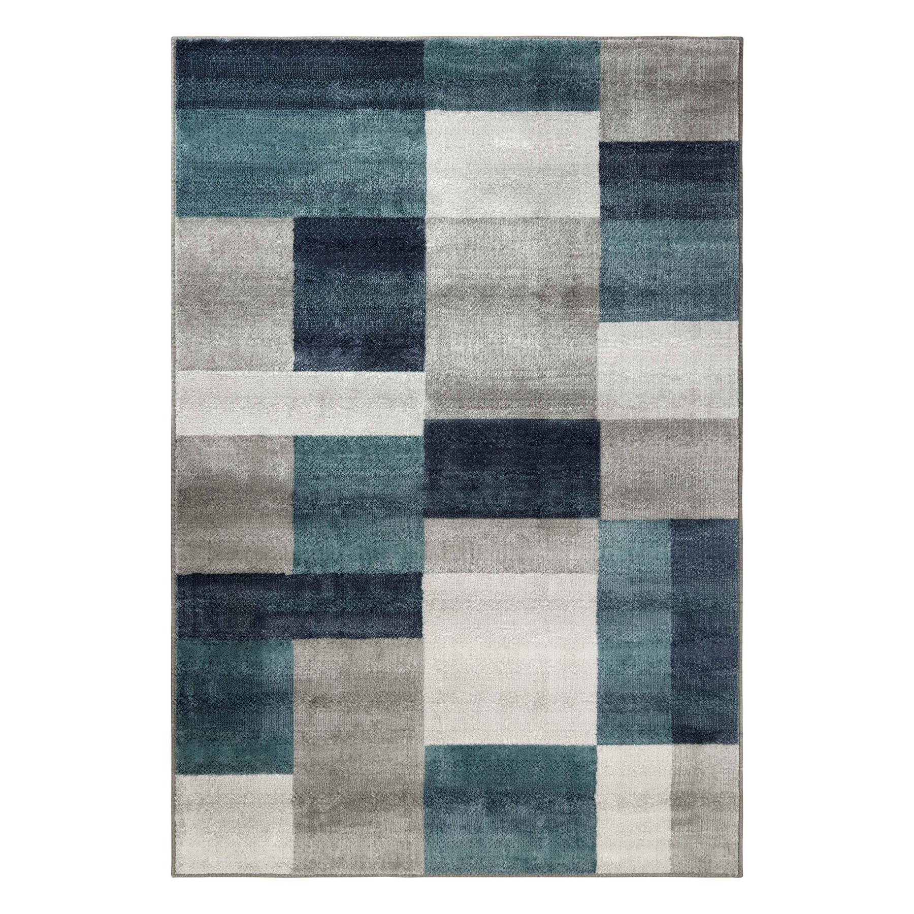 Clifton Geometric Color Block Plush Indoor Area Rug or Runner Rug