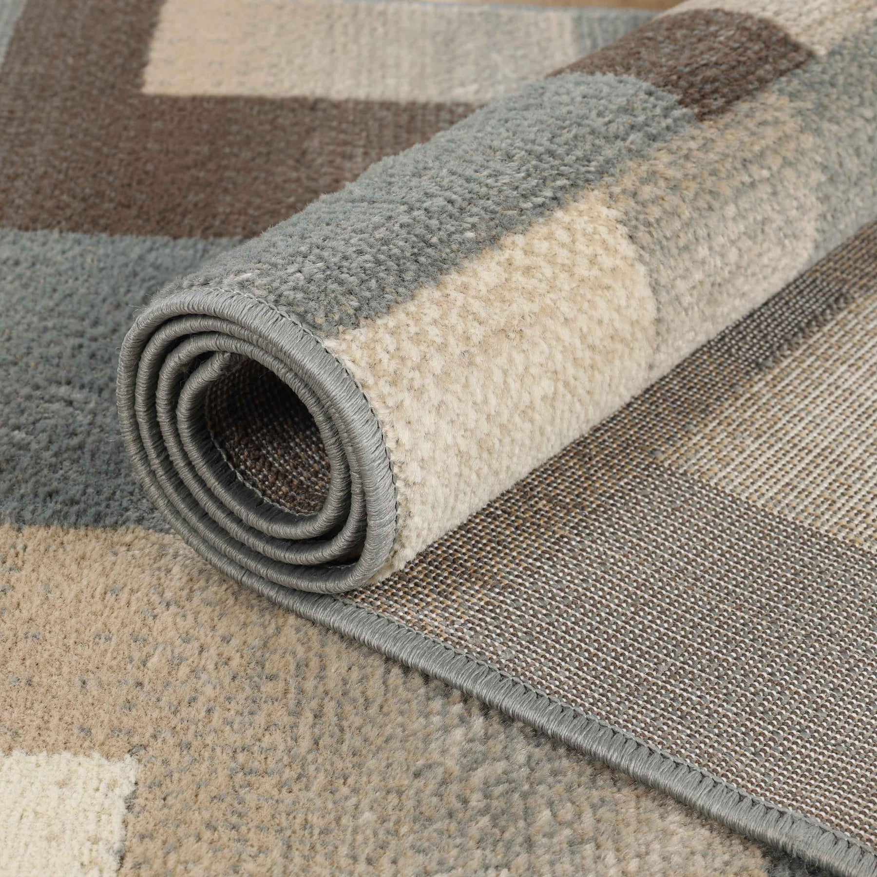 Clifton Geometric Color Block Plush Indoor Area Rug or Runner Rug