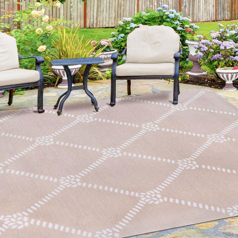 Coastal Geometric Lattice Indoor Outdoor Luxurious Area Rug