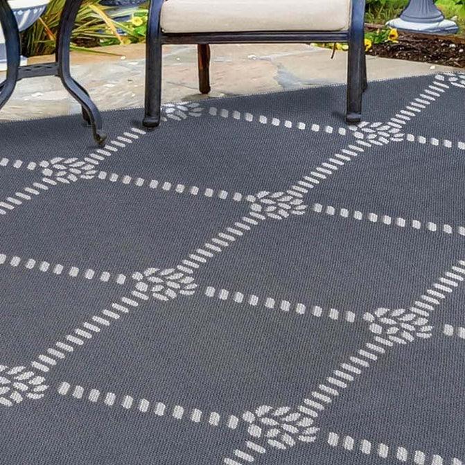 Coastal Geometric Lattice Indoor Outdoor Luxurious Area Rug