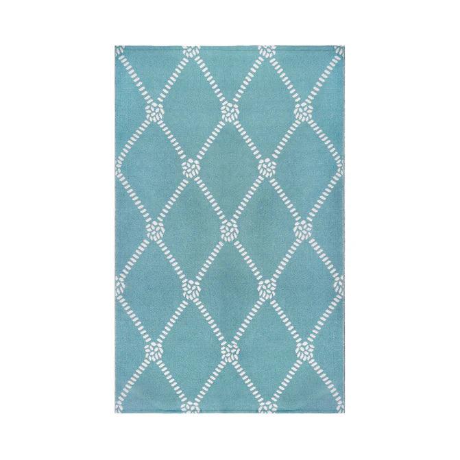 Coastal Geometric Lattice Indoor Outdoor Luxurious Area Rug