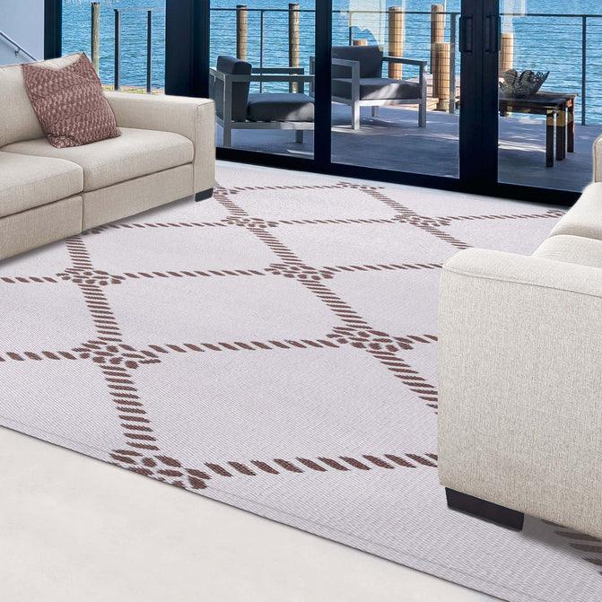 Coastal Geometric Lattice Indoor Outdoor Luxurious Area Rug
