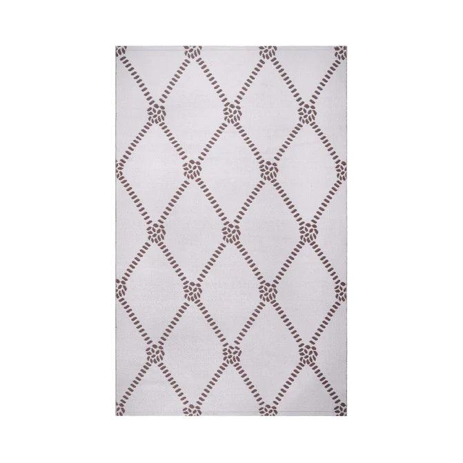 Coastal Geometric Lattice Indoor Outdoor Luxurious Area Rug