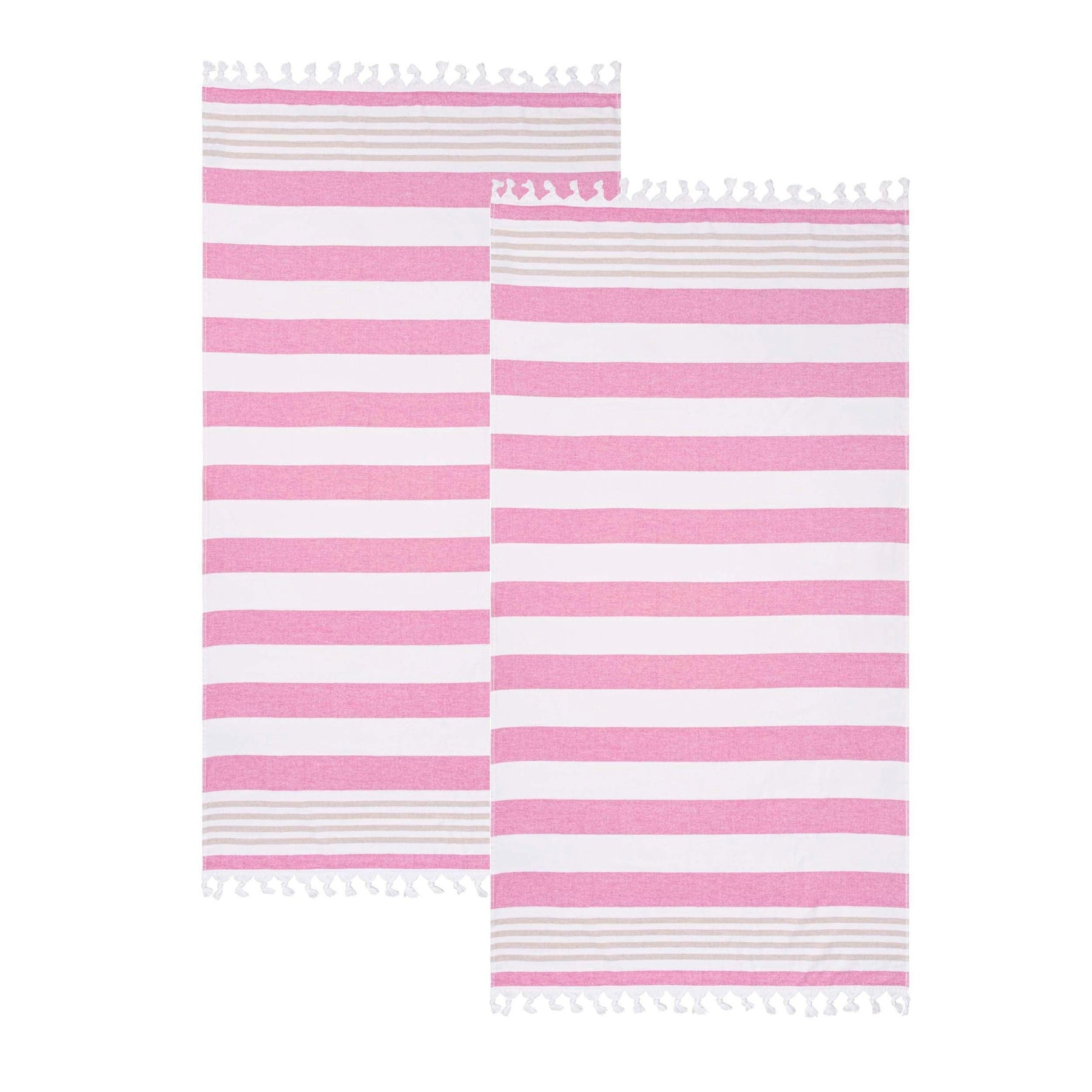 Coastal Resort Stripe Fouta 2 Piece Beach Towel with Tassels