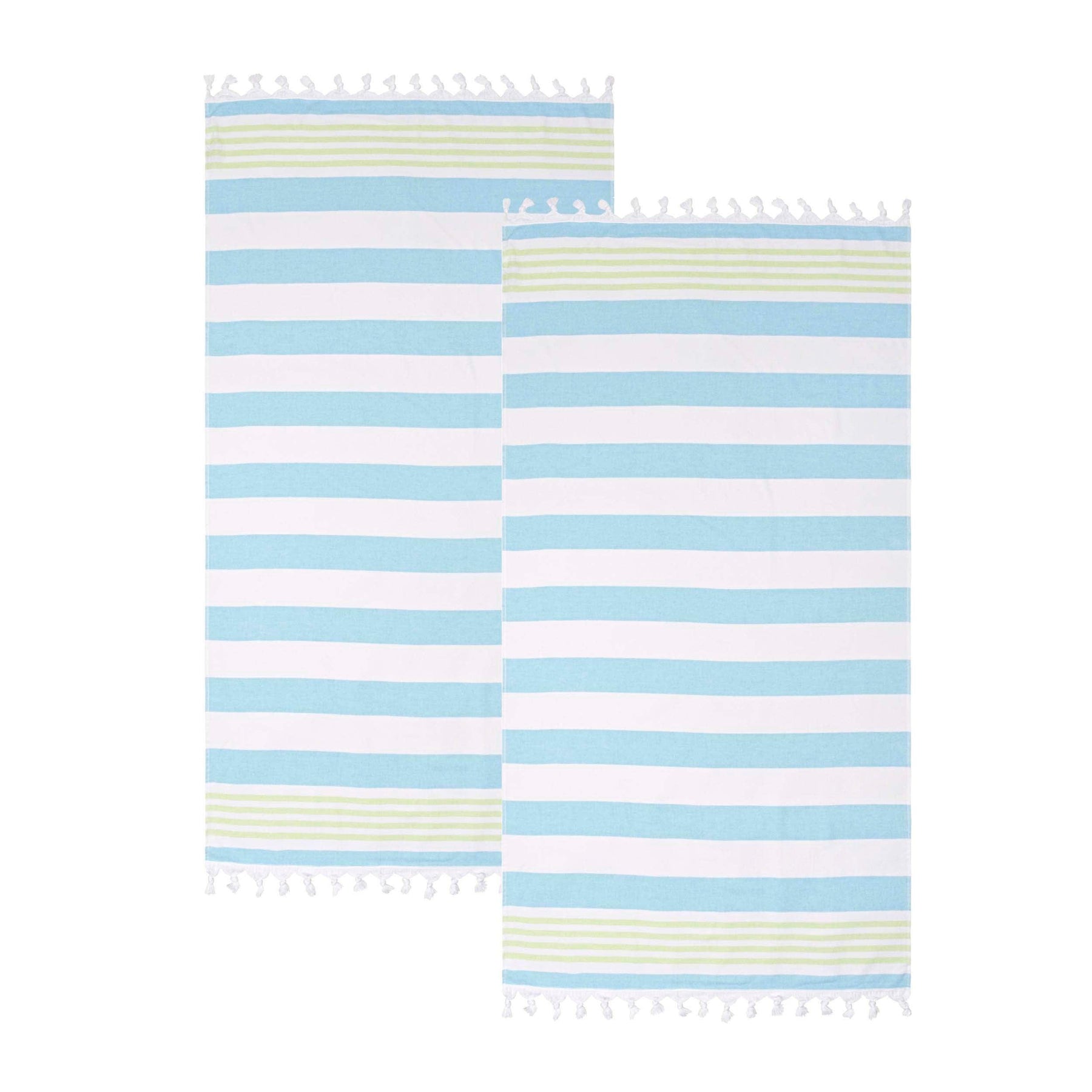 Coastal Resort Stripe Fouta 2 Piece Beach Towel with Tassels
