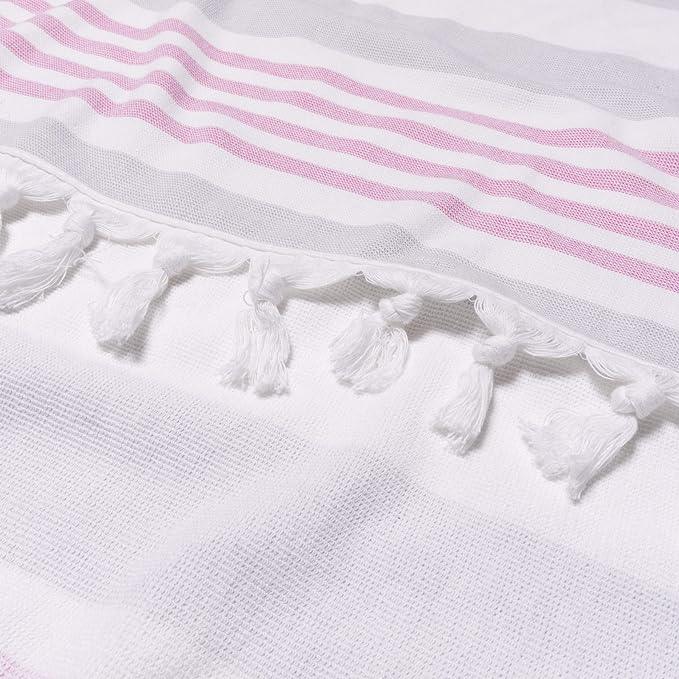 Coastal Resort Stripe Fouta 2 Piece Beach Towel with Tassels