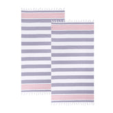 Coastal Resort Stripe Fouta Cotton Beach Towel Set of 2 Piece