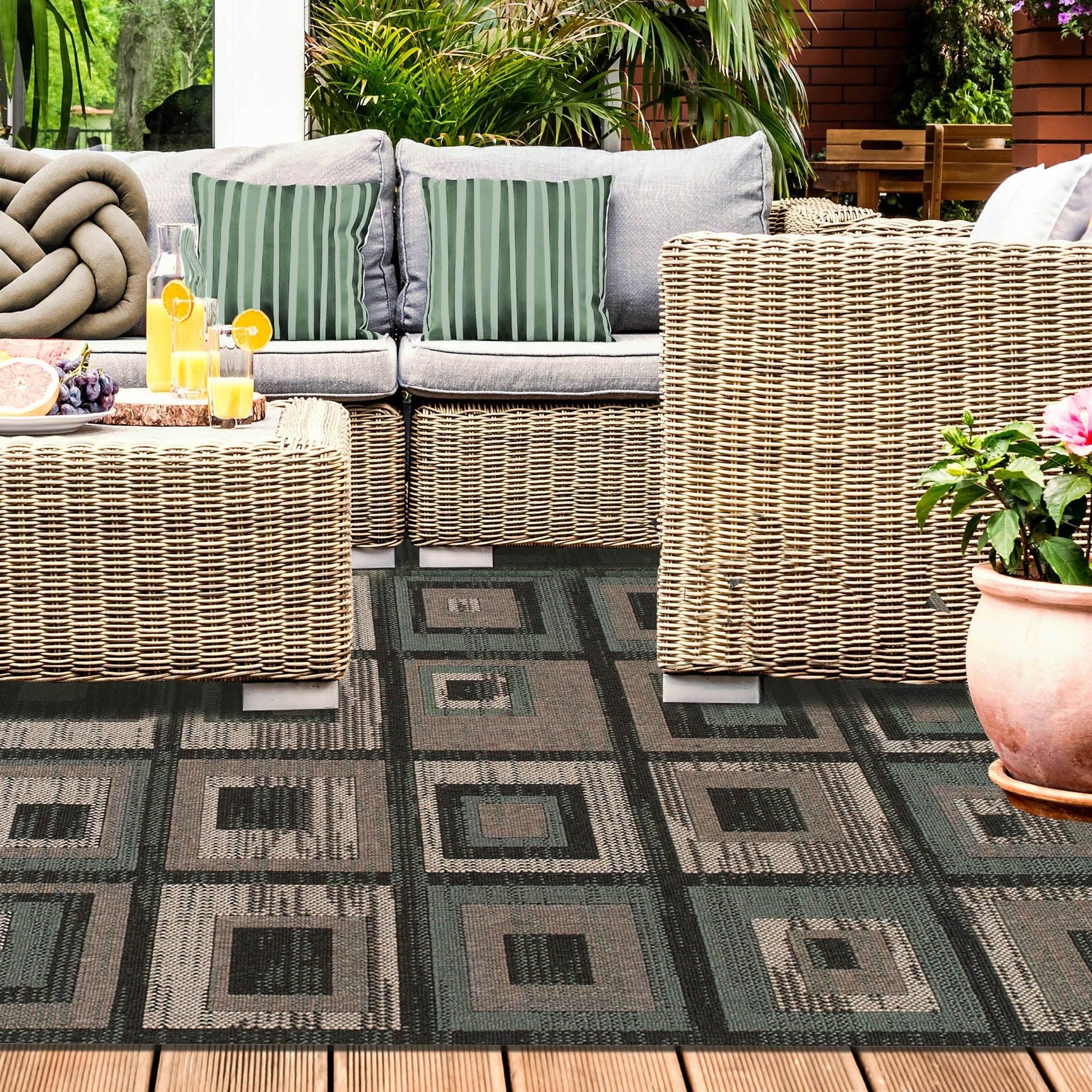 Colburn Geometric Indoor Outdoor Rugs Weather Resistant Area Rug