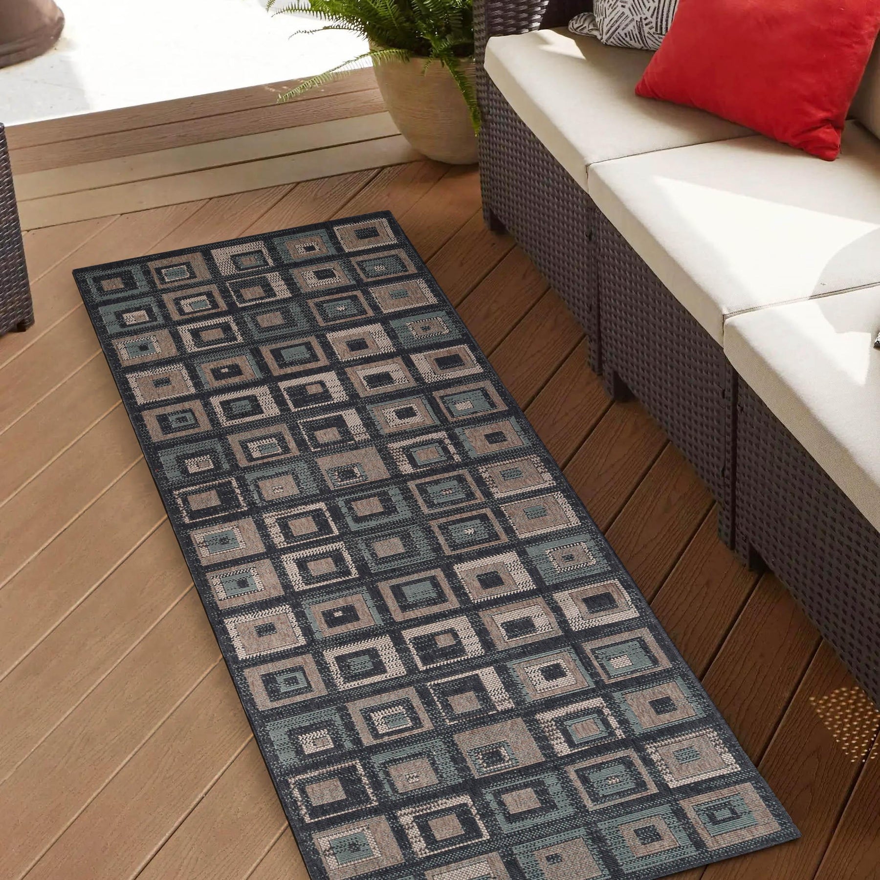 Colburn Geometric Indoor Outdoor Rugs Weather Resistant Area Rug