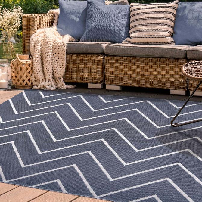Contemporary Chevron Zig-Zag Indoor Outdoor Area Rug