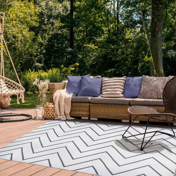 Contemporary Chevron Zig-Zag Indoor Outdoor Area Rug