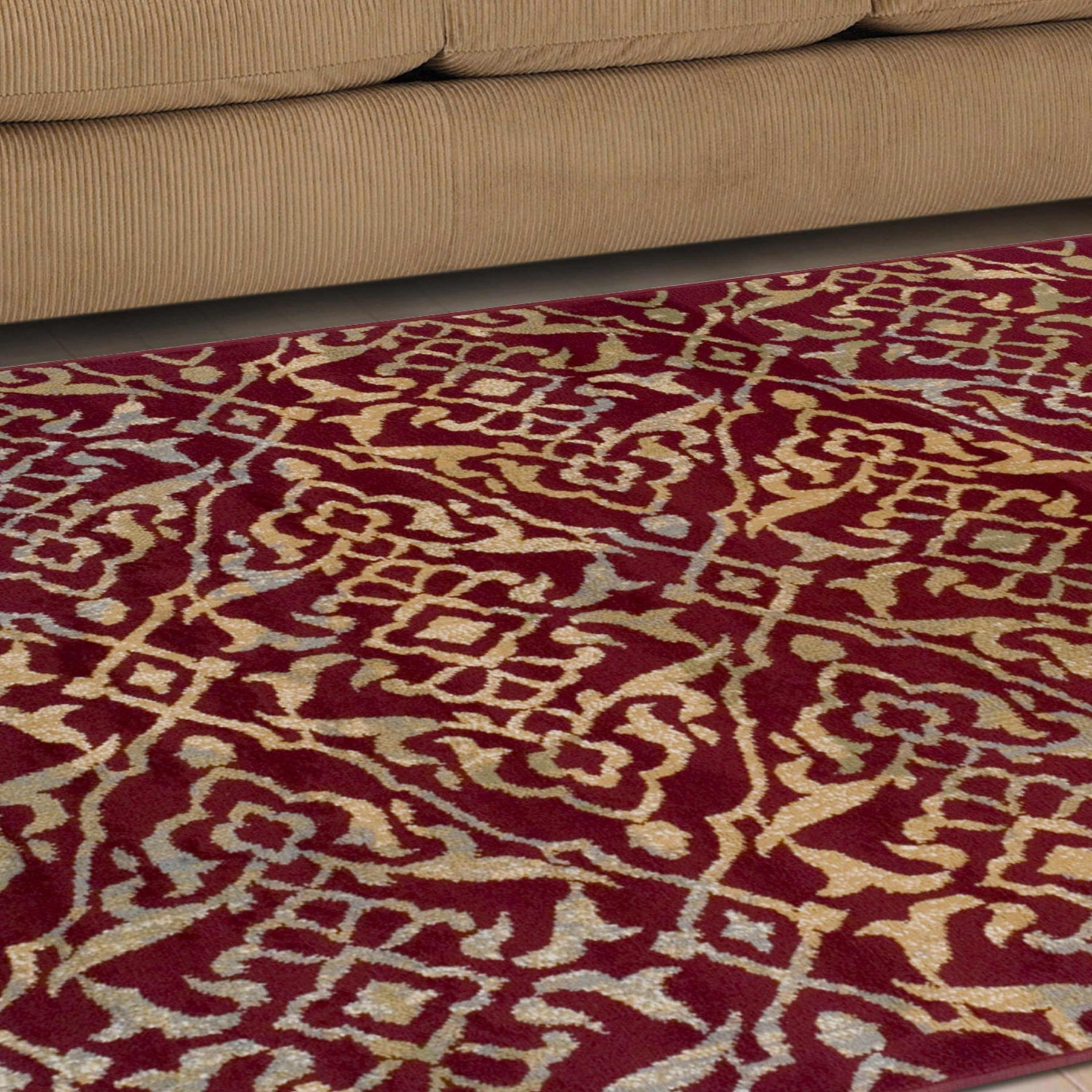 Corbin Damask Indoor Large Area Rugs Or Runner Rug