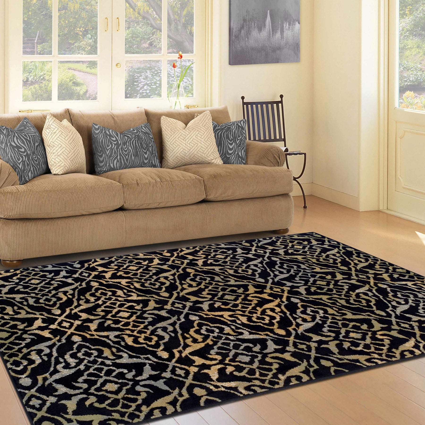 Corbin Damask Indoor Large Area Rugs Or Runner Rug