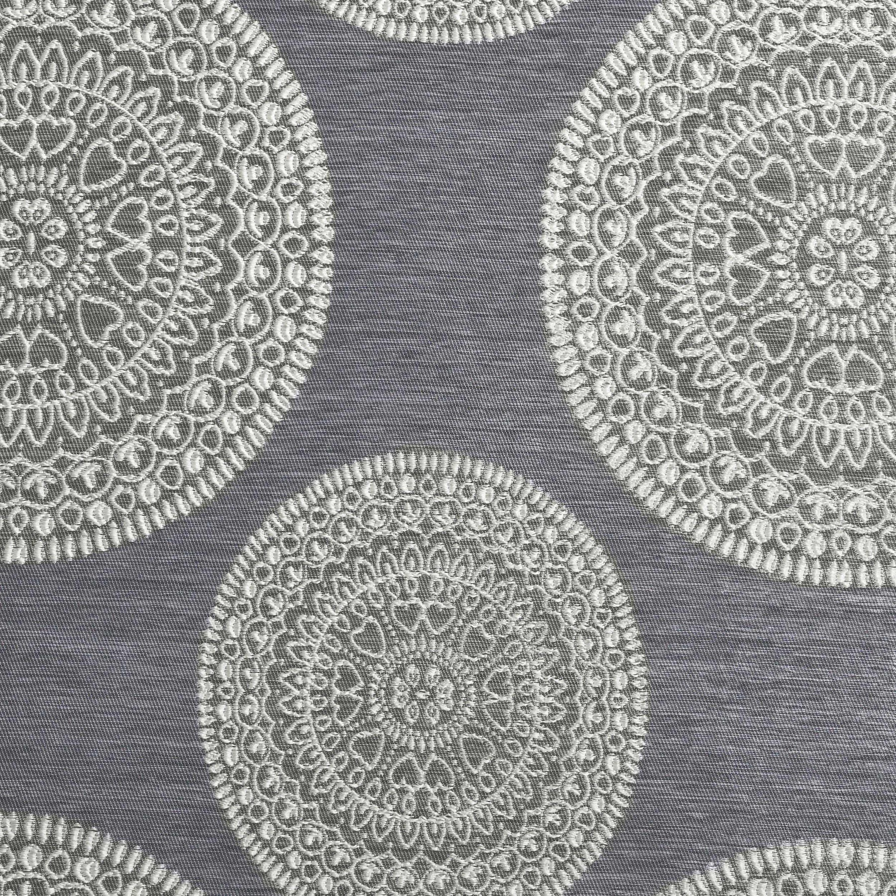 Cordon Jacquard Grommet Floral Medallion Curtain Panel Set