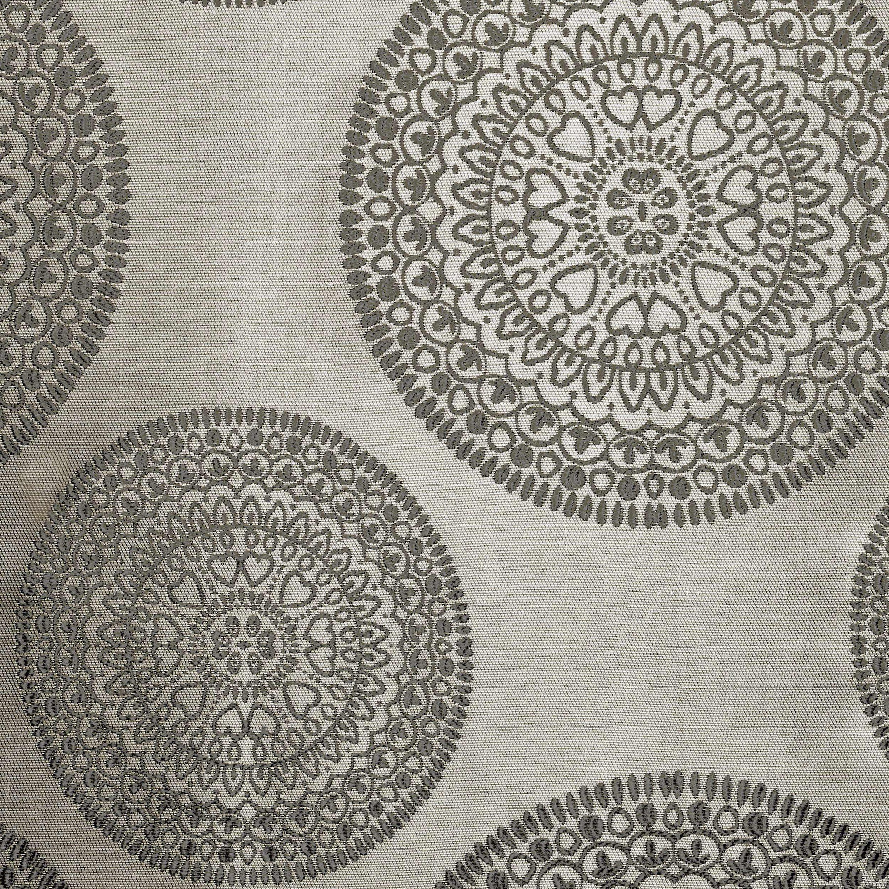Cordon Jacquard Grommet Floral Medallion Curtain Panel Set