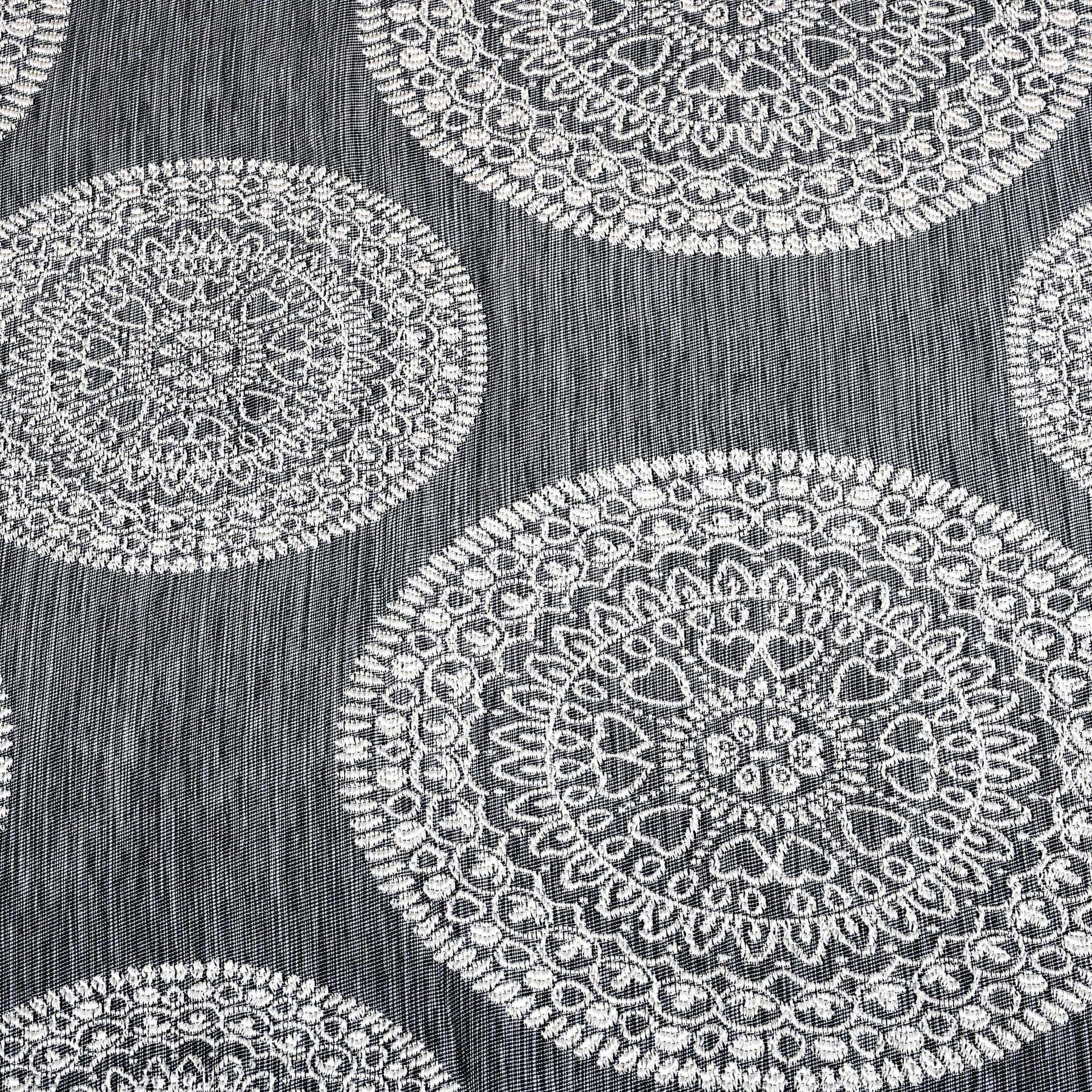 Cordon Jacquard Grommet Floral Medallion Curtain Panel Set