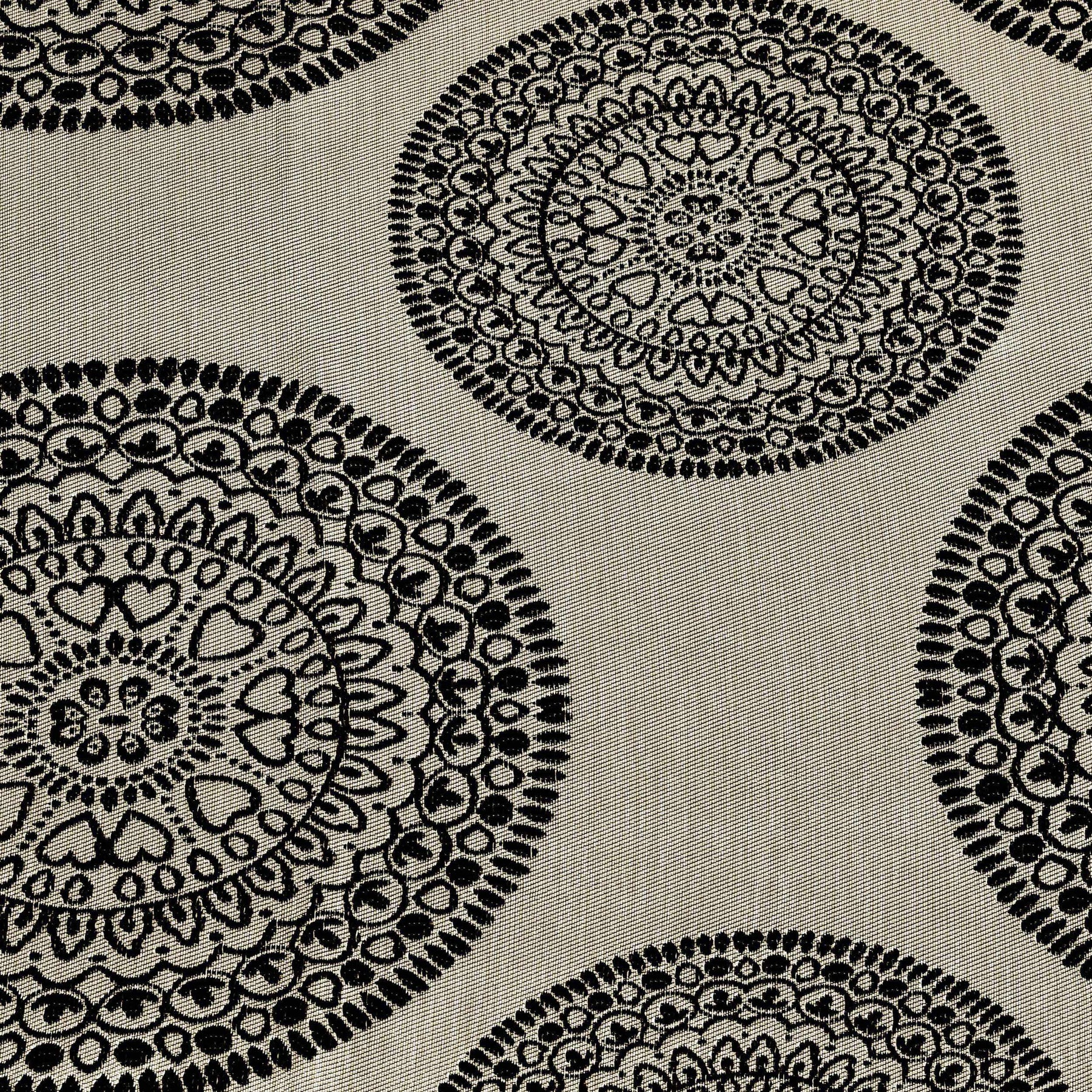 Cordon Jacquard Grommet Floral Medallion Curtain Panel Set