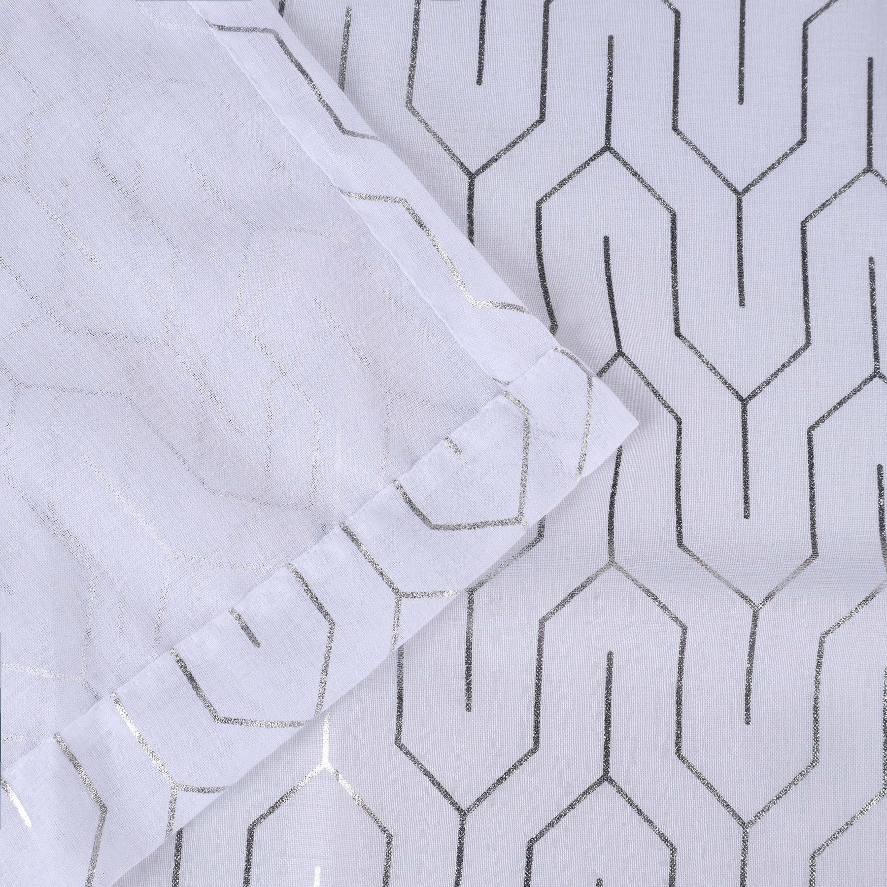 Cormac Printed Geometric Trellis Sheer Curtain Set of 2 Panels
