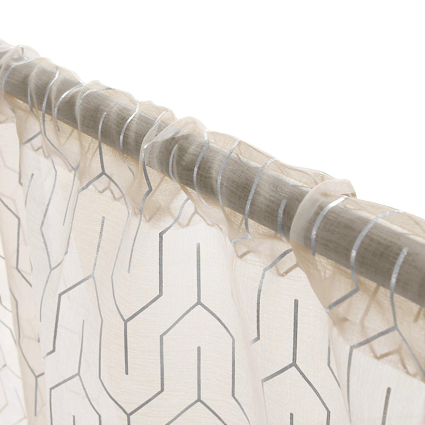 Cormac Printed Geometric Trellis Sheer Curtain Set of 2 Panels