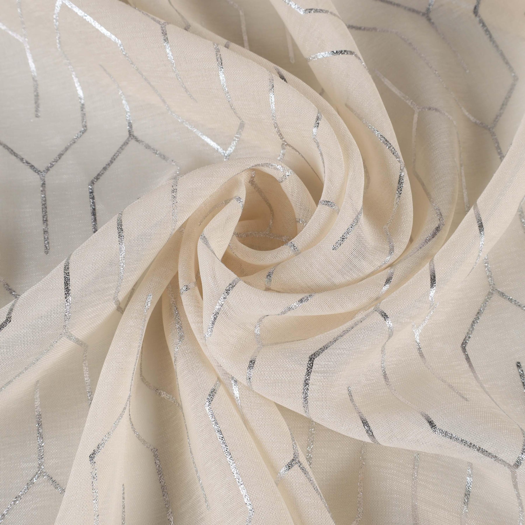 Cormac Printed Geometric Trellis Sheer Curtain Set of 2 Panels