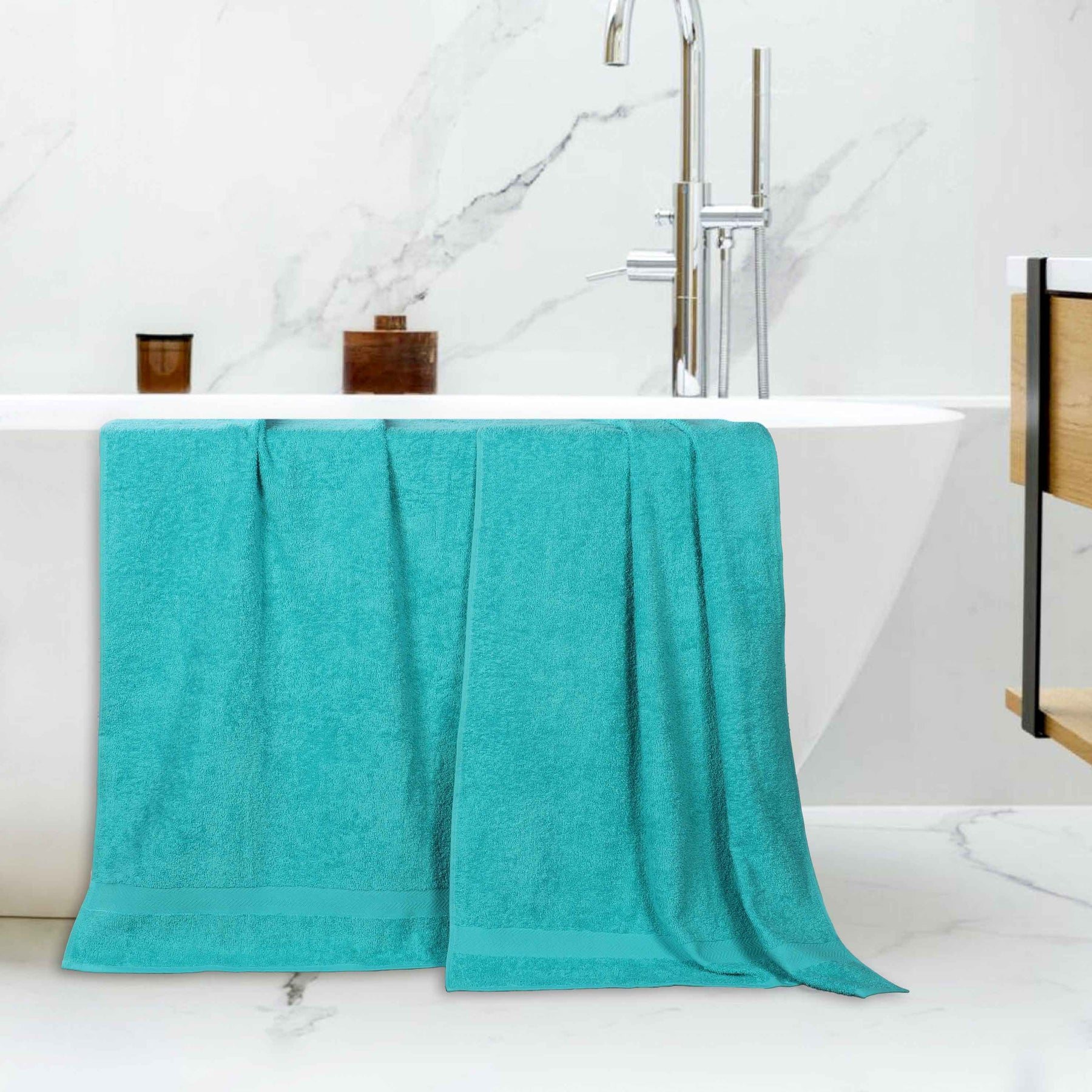 Cotton Eco-Friendly Bathroom Essentials 2 Piece Bath Sheet Set