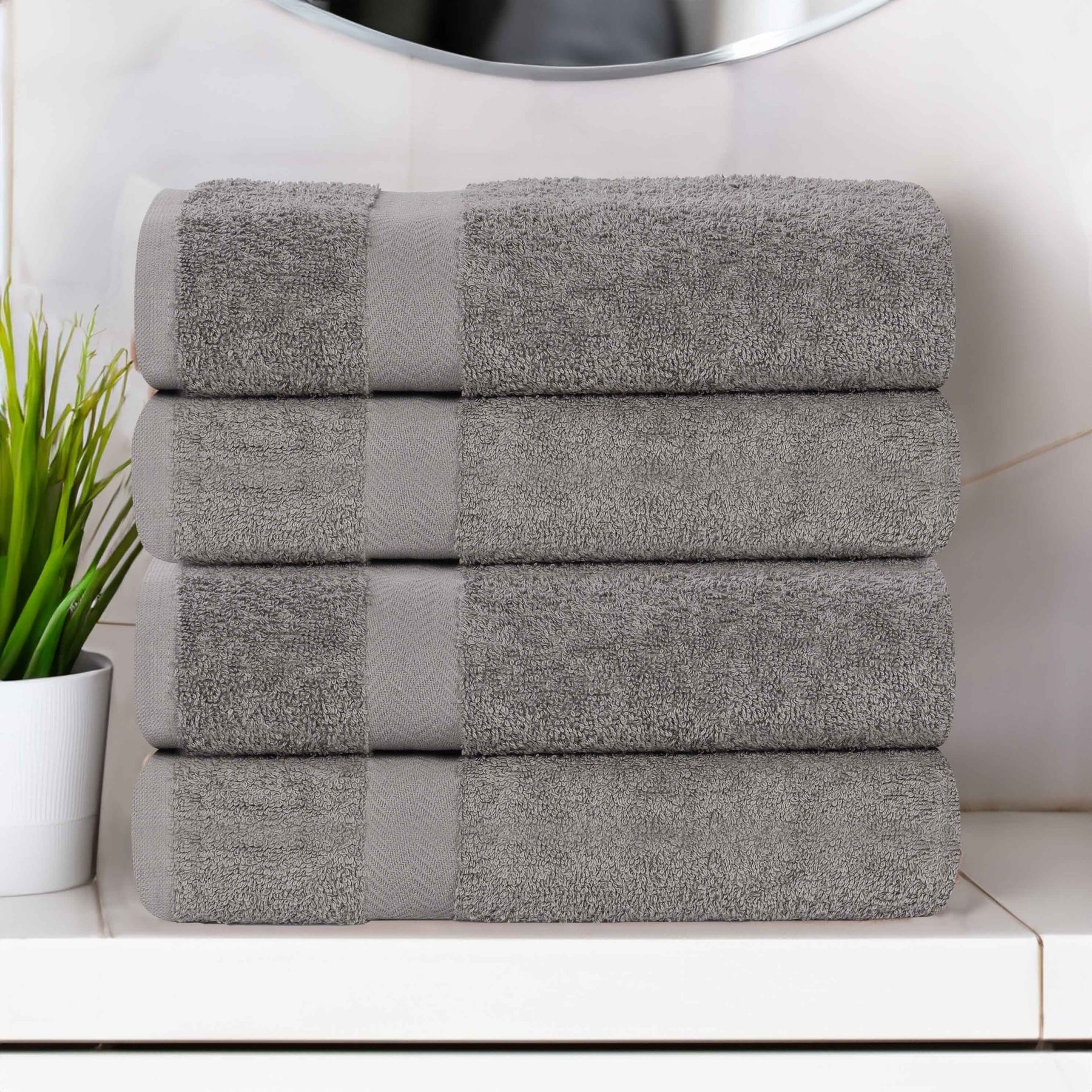 Cotton Highly Absorbent Eco-Friendly Quick Dry 4 Piece Bath Towel Set