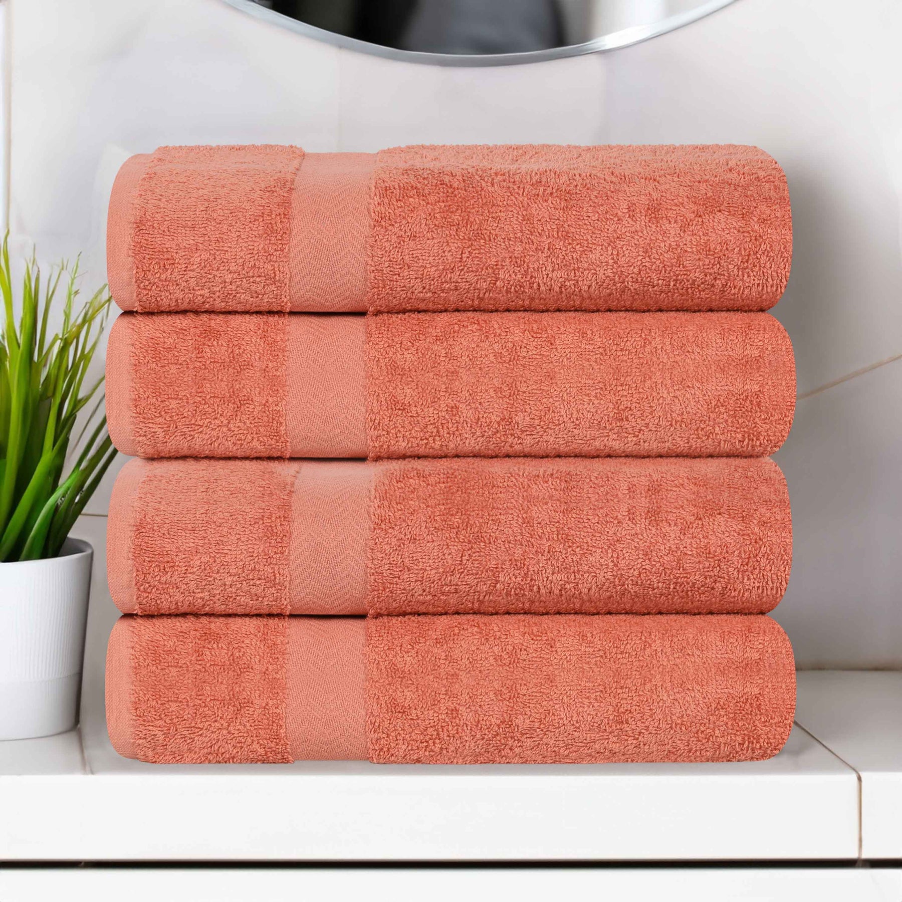 Cotton Highly Absorbent Eco-Friendly Quick Dry 4 Piece Bath Towel Set
