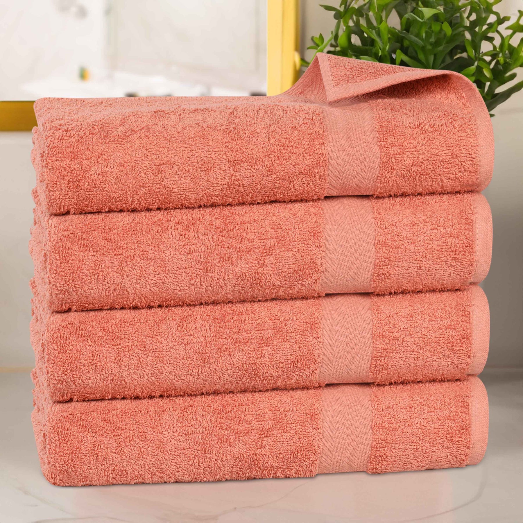 Cotton Highly Absorbent Eco-Friendly Quick Dry 4 Piece Bath Towel Set