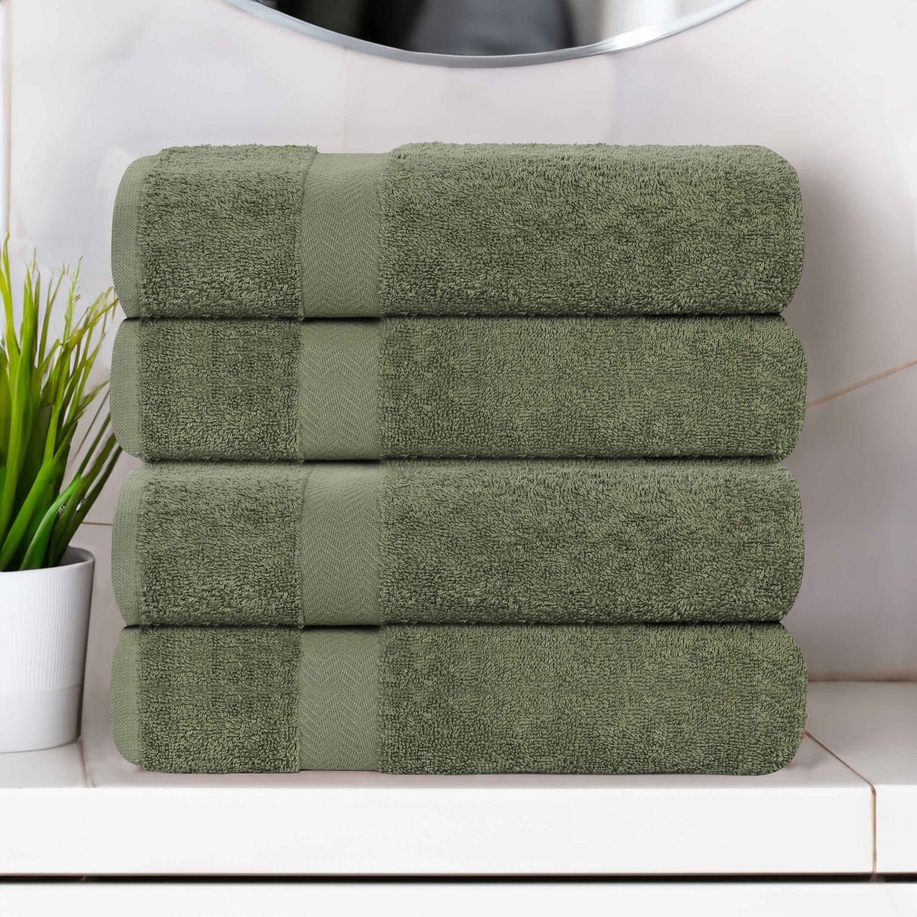 Cotton Highly Absorbent Eco-Friendly Quick Dry 4 Piece Bath Towel Set