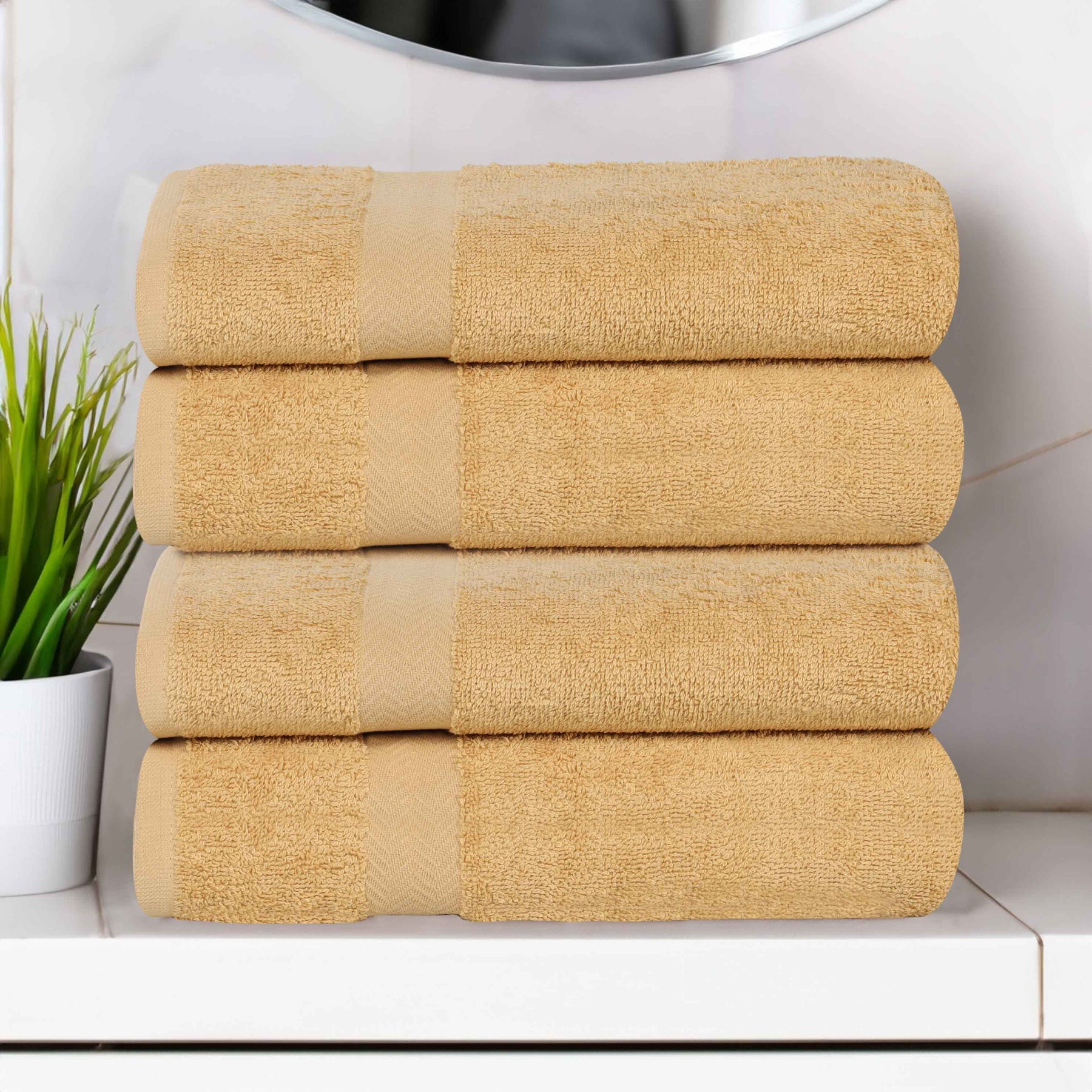 Cotton Highly Absorbent Eco-Friendly Quick Dry 4 Piece Bath Towel Set