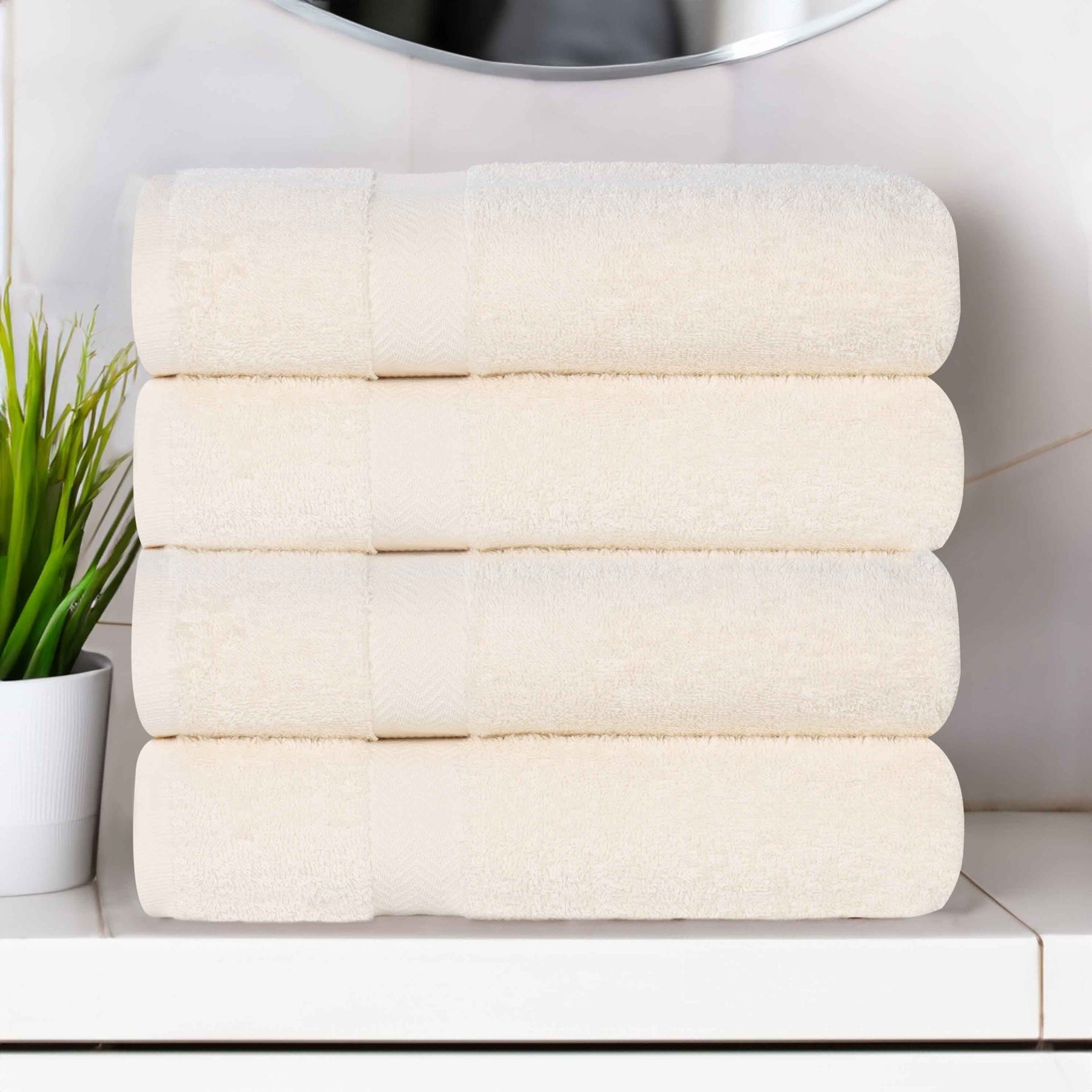 Cotton Highly Absorbent Eco-Friendly Quick Dry 4 Piece Bath Towel Set