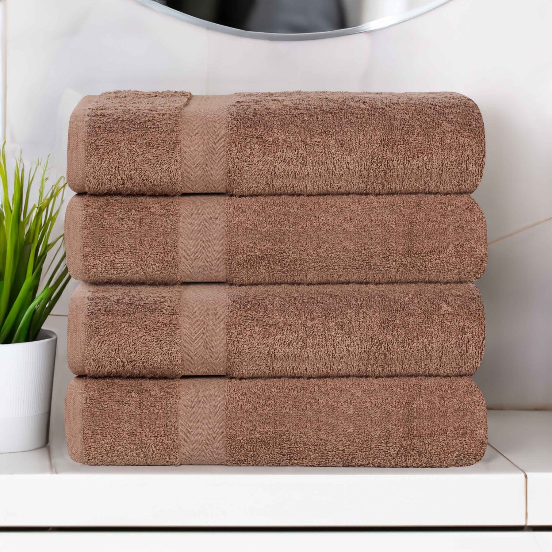 Cotton Highly Absorbent Eco-Friendly Quick Dry 4 Piece Bath Towel Set