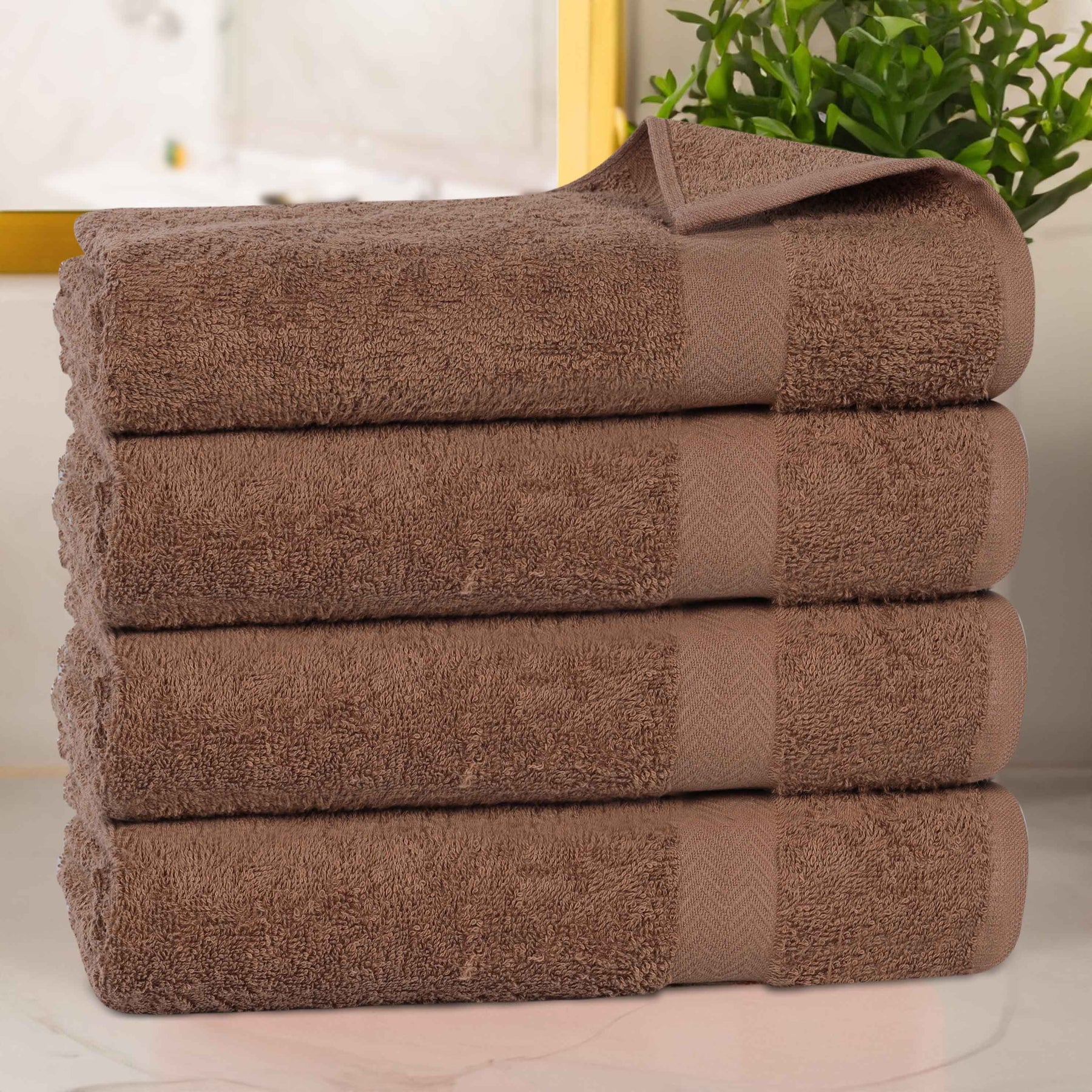 Cotton Highly Absorbent Eco-Friendly Quick Dry 4 Piece Bath Towel Set