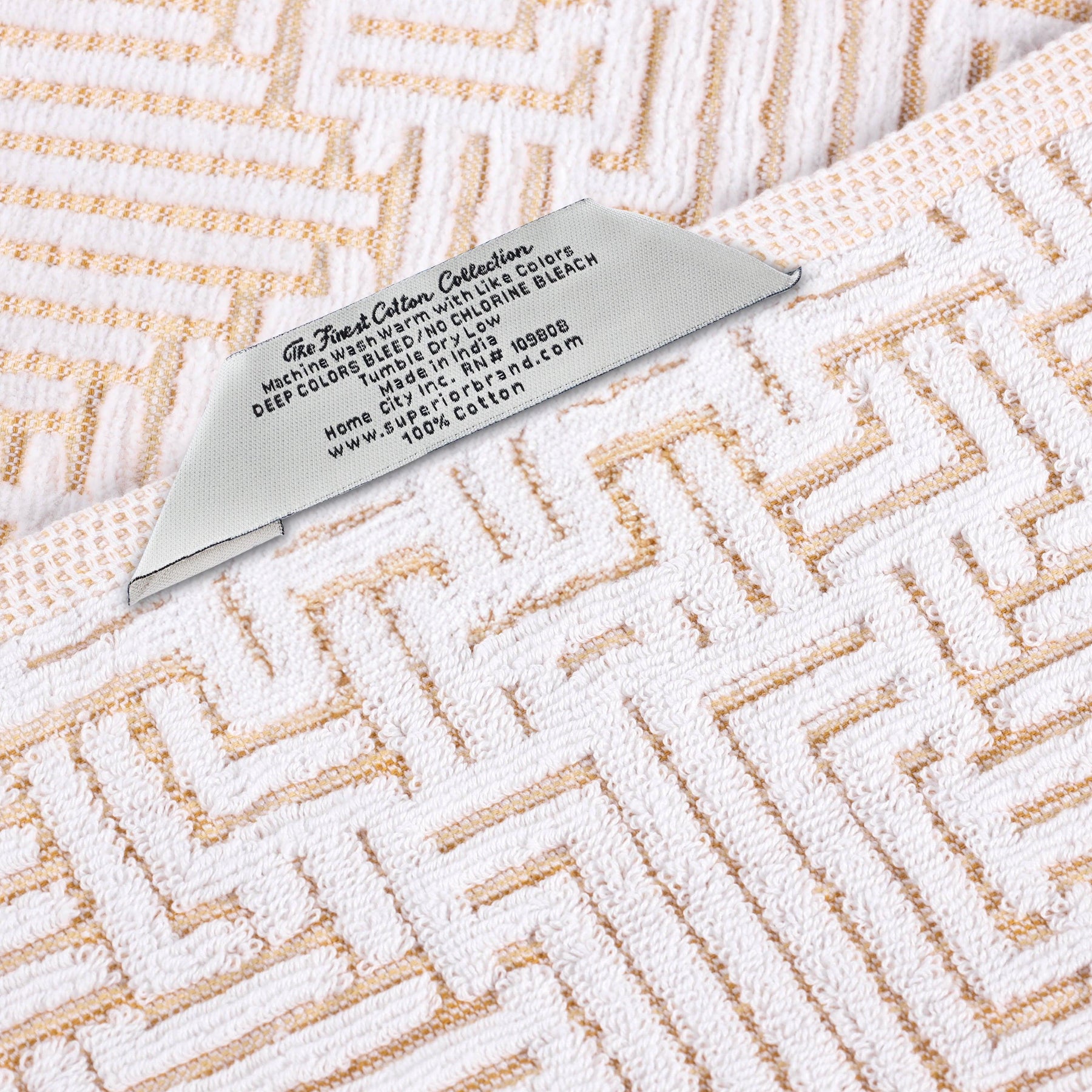 Cotton Modern Geometric Jacquard Plush Absorbent 6 Piece Towel Set