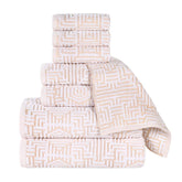 Cotton Modern Geometric Jacquard Plush Absorbent 8 Piece Towel Set