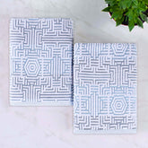 Cotton Modern Geometric Jacquard Plush Bath Sheet Set of 2