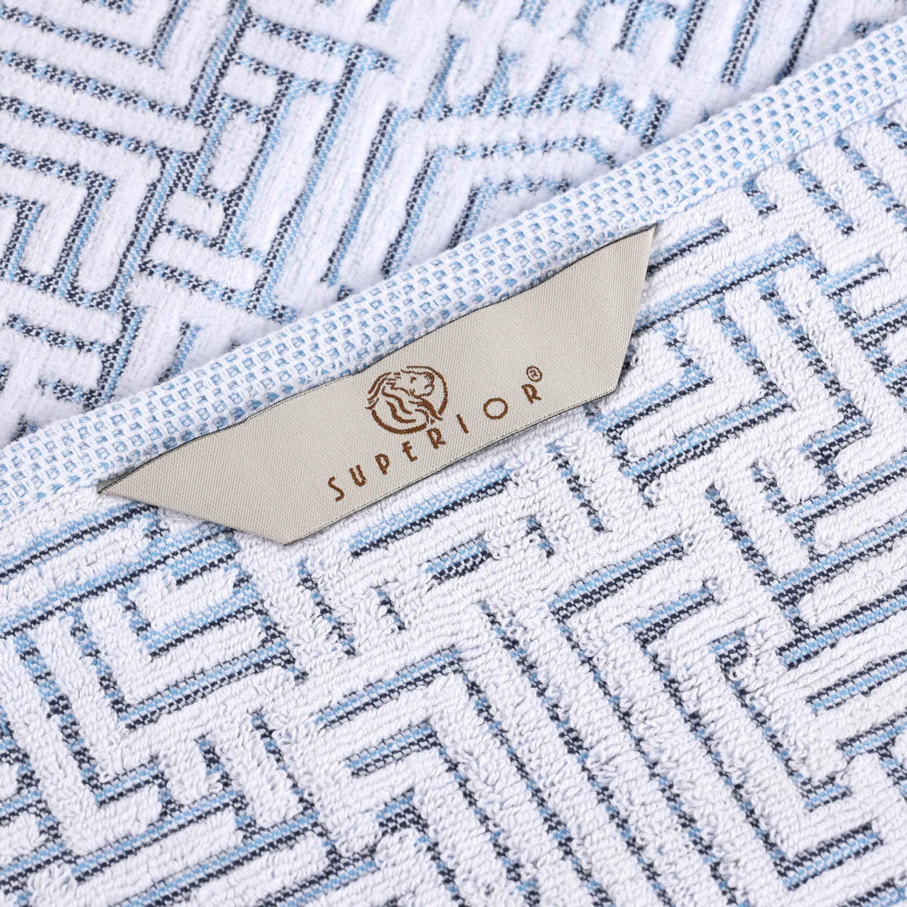 Cotton Modern Geometric Jacquard Plush Bath Sheet Set of 2