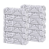 Cotton Modern Geometric Jacquard Plush Face Towel Washcloth Set of 12