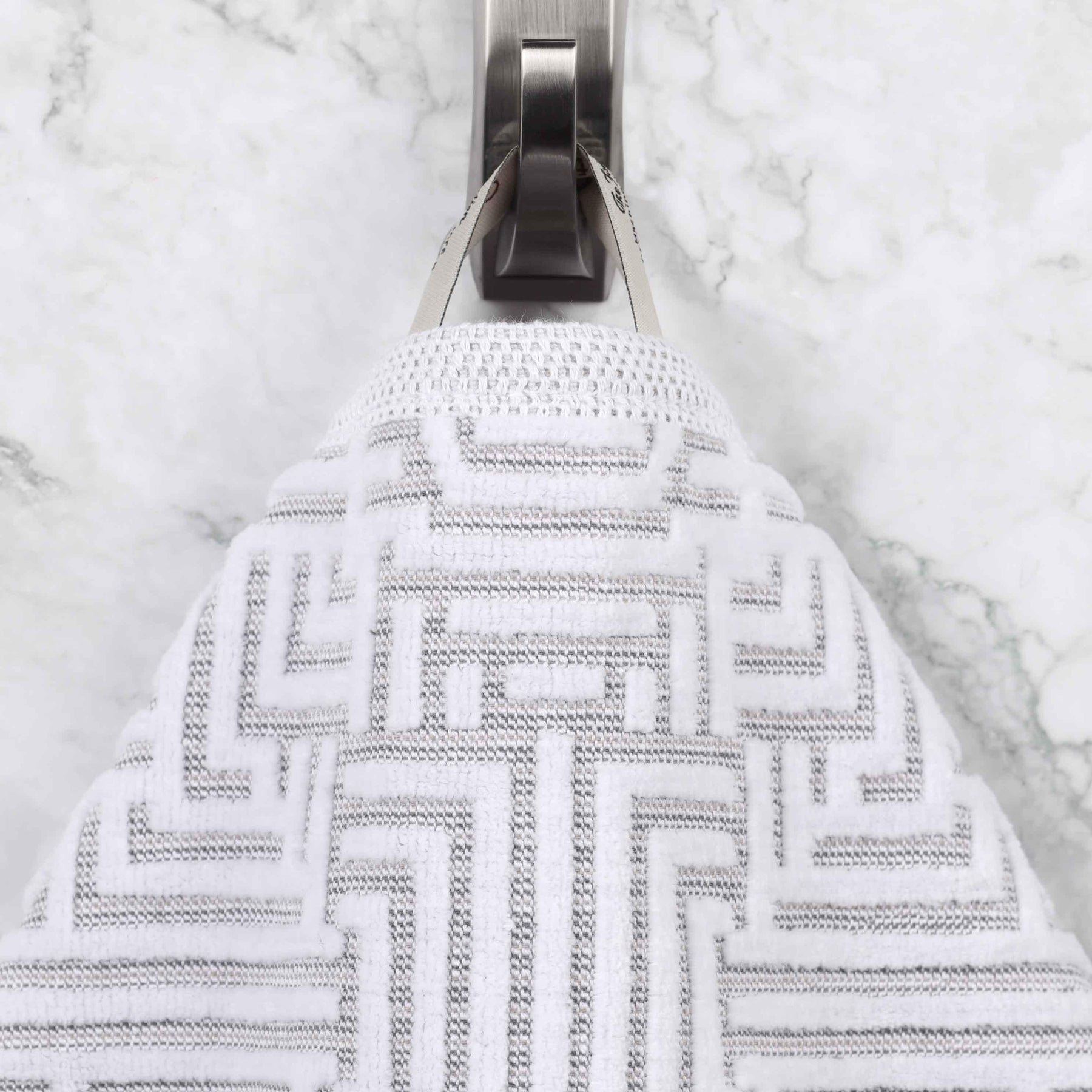 Cotton Modern Geometric Jacquard Plush Face Towel Washcloth Set of 12
