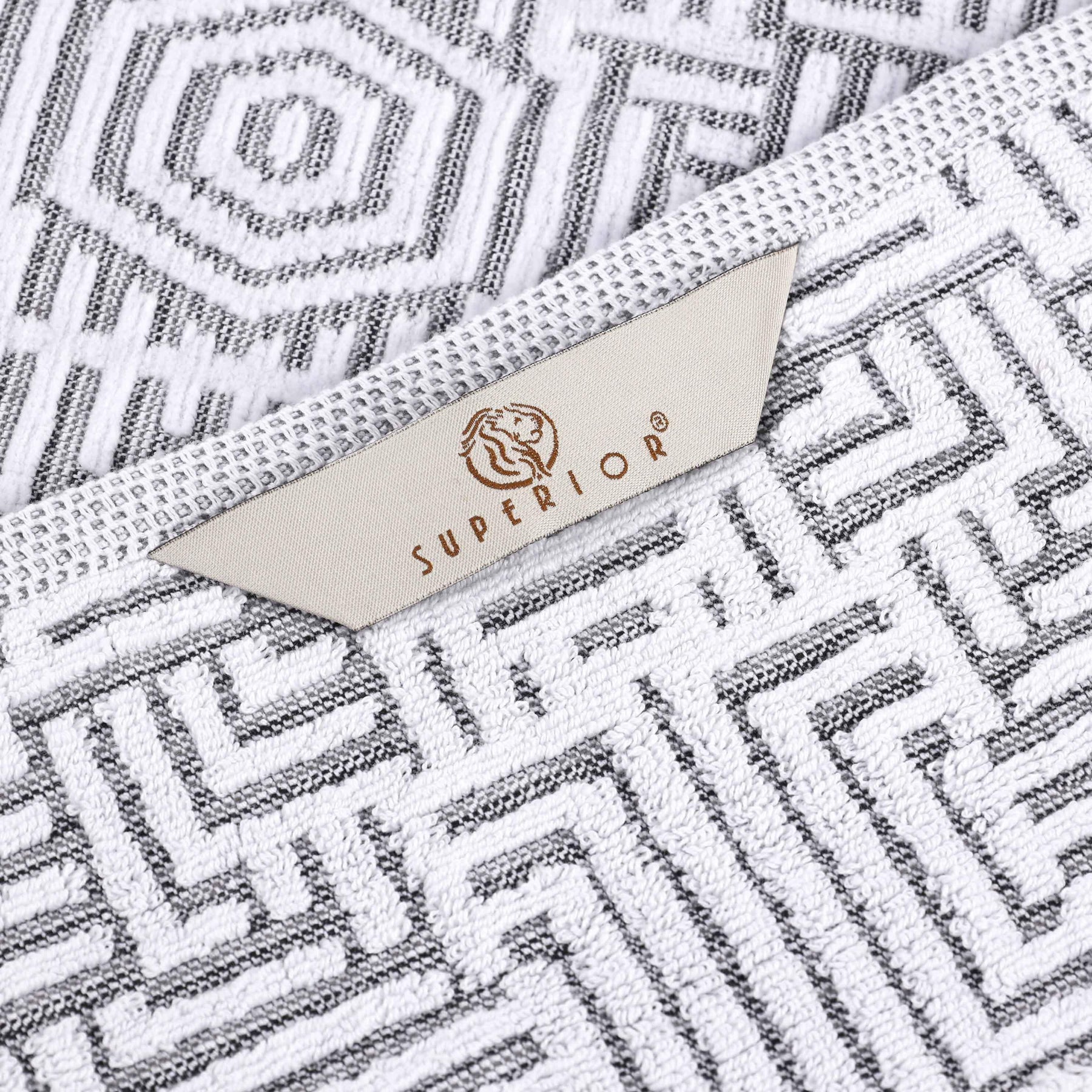 Cotton Modern Geometric Jacquard Plush Face Towel Washcloth Set of 12