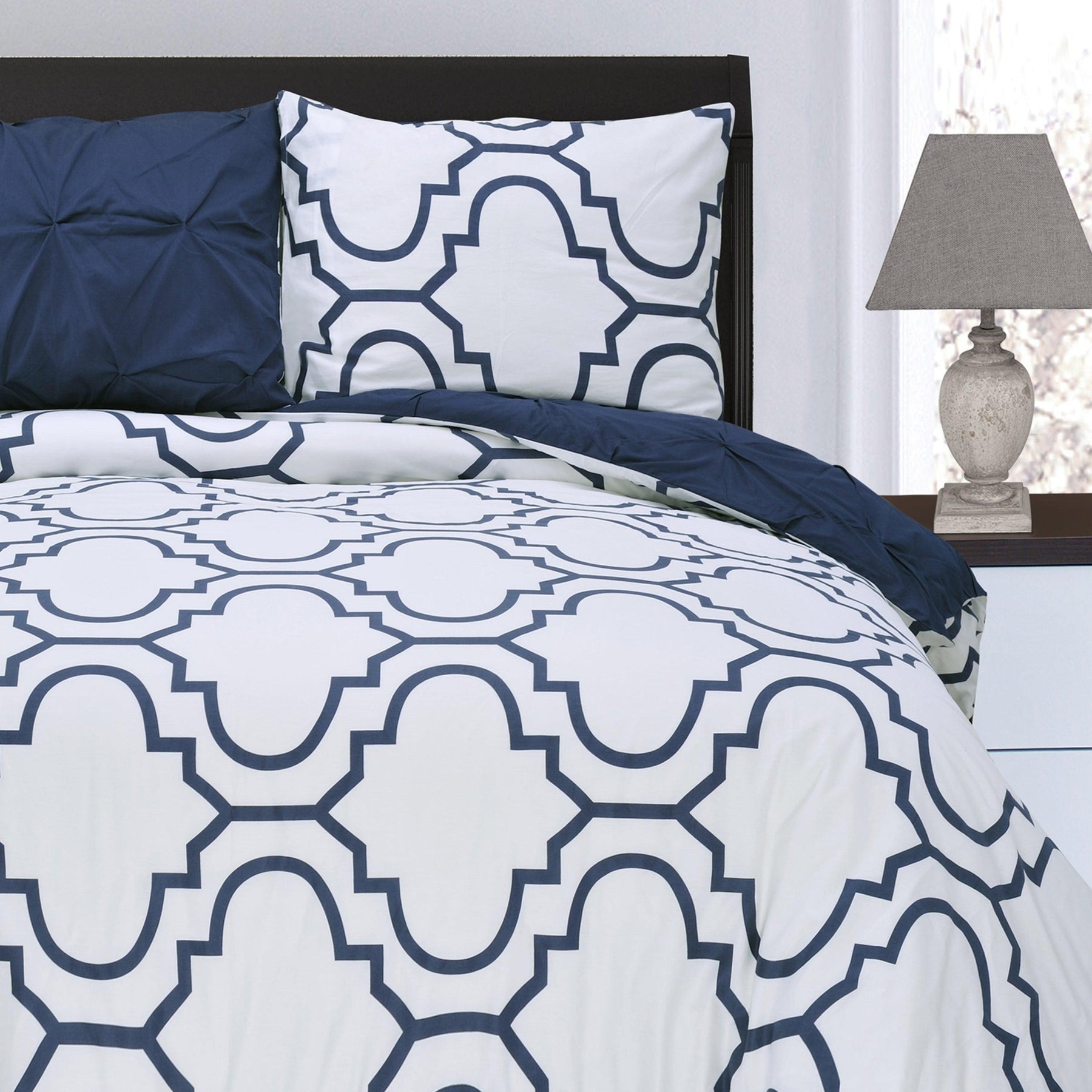 Cotton Modern Geometric Valencia Set with Button Closure
