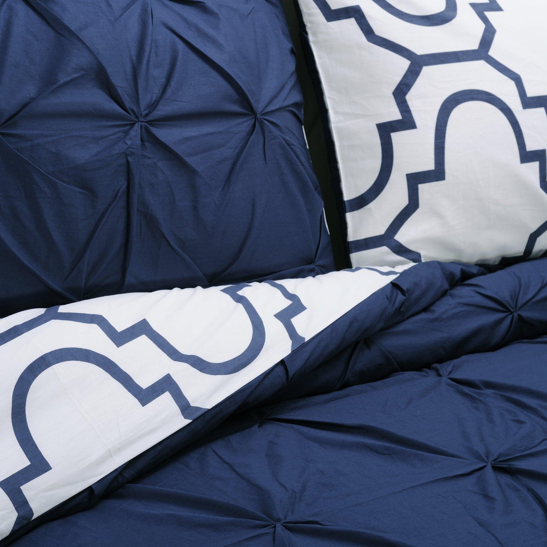 Cotton Modern Geometric Valencia Set with Button Closure