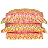 Cotton Modern Geometric Zig Zag Reversible Quilt and Sham Set