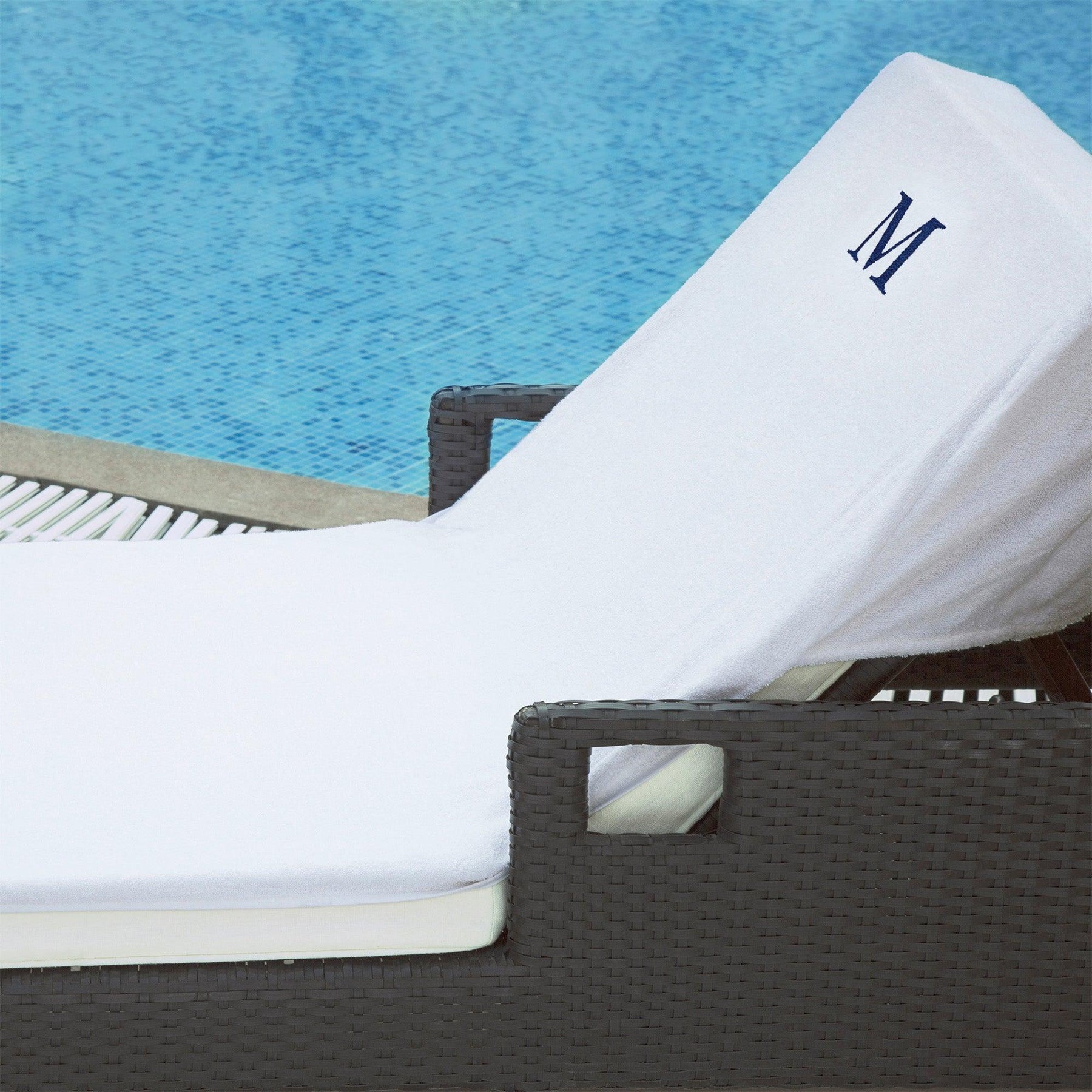 Cotton Monogrammed Patio Chaise Lounge Chair Cover