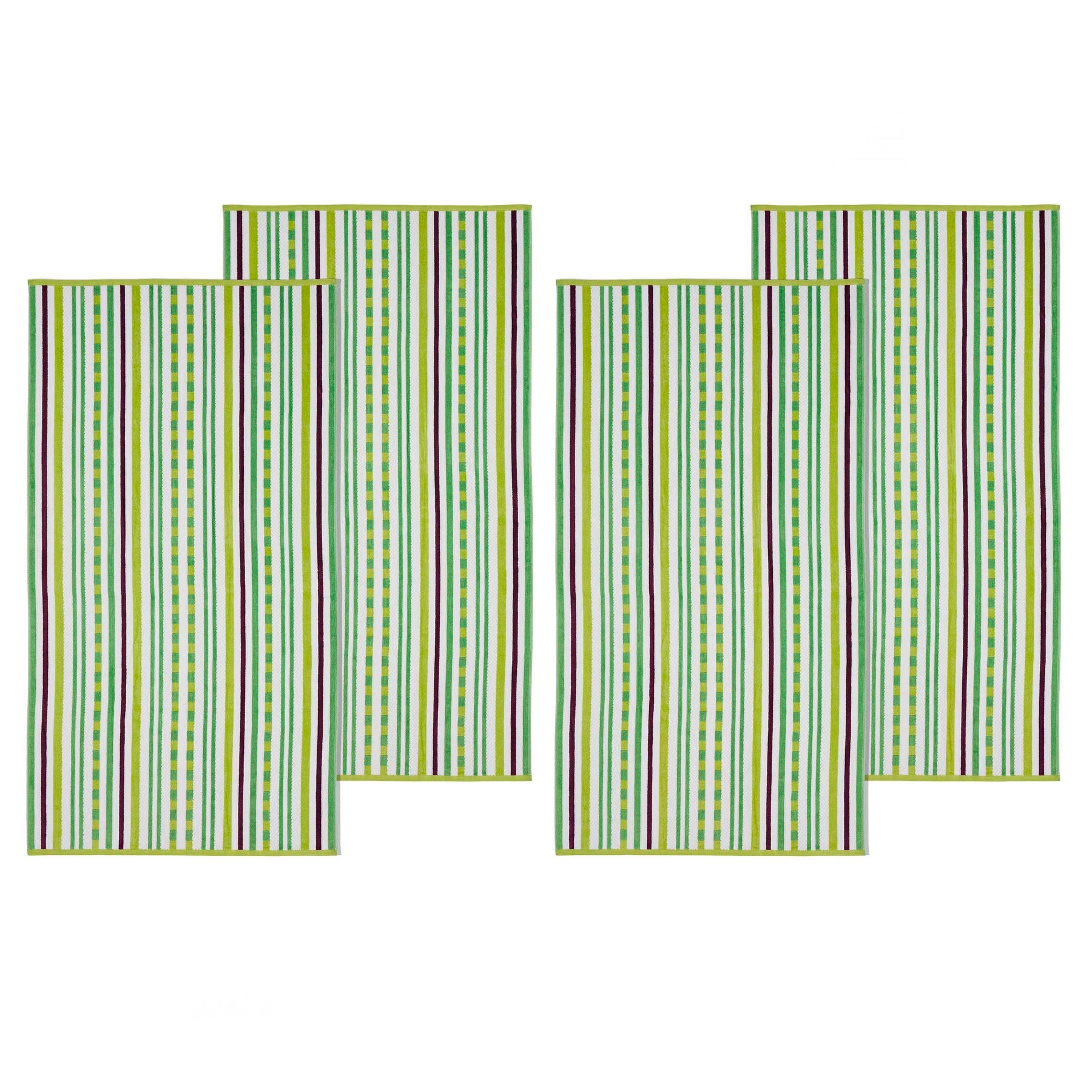 Cotton Oversized Striped 4 Piece Beach Towel Set