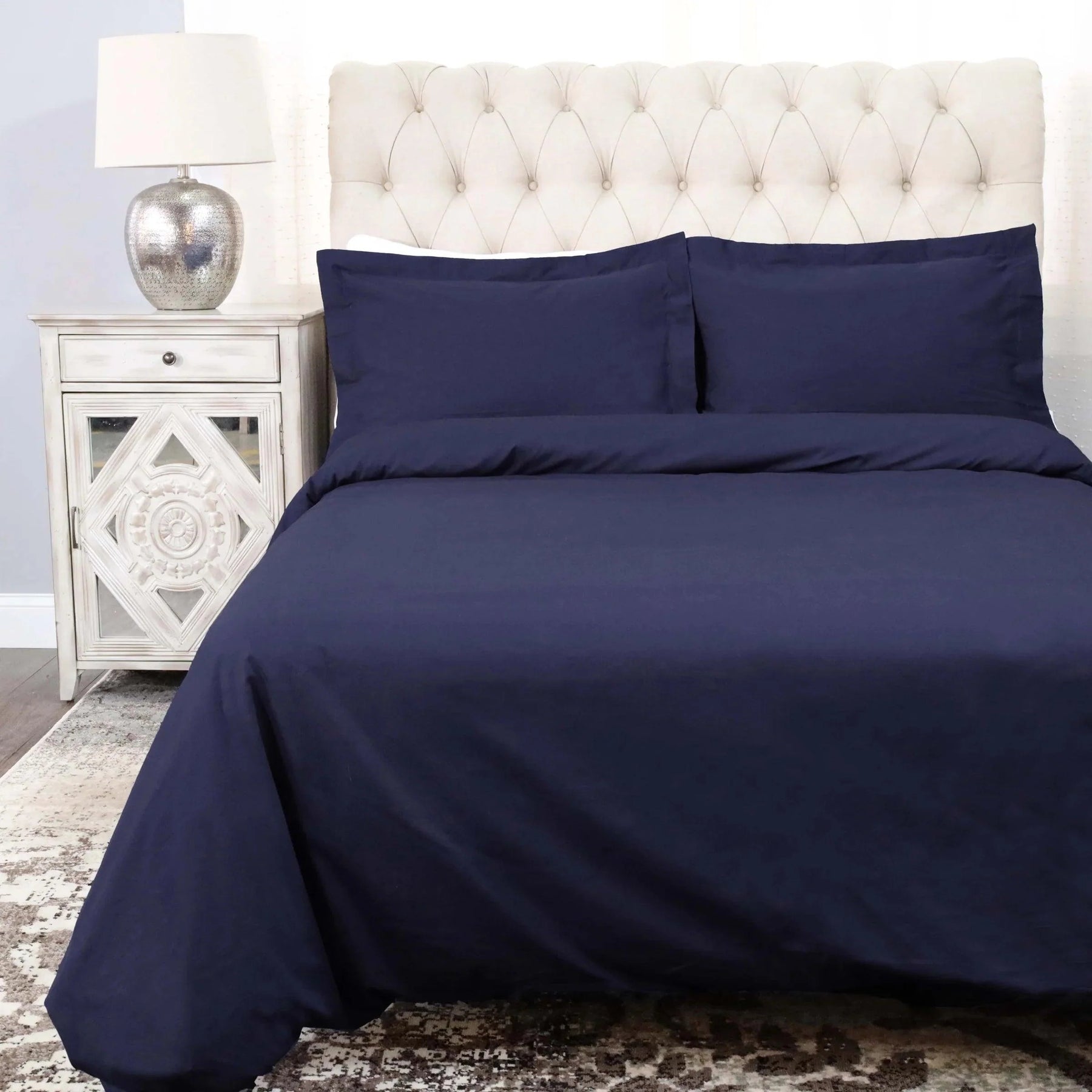Cotton Percale Modern Traditional Duvet Cover Set