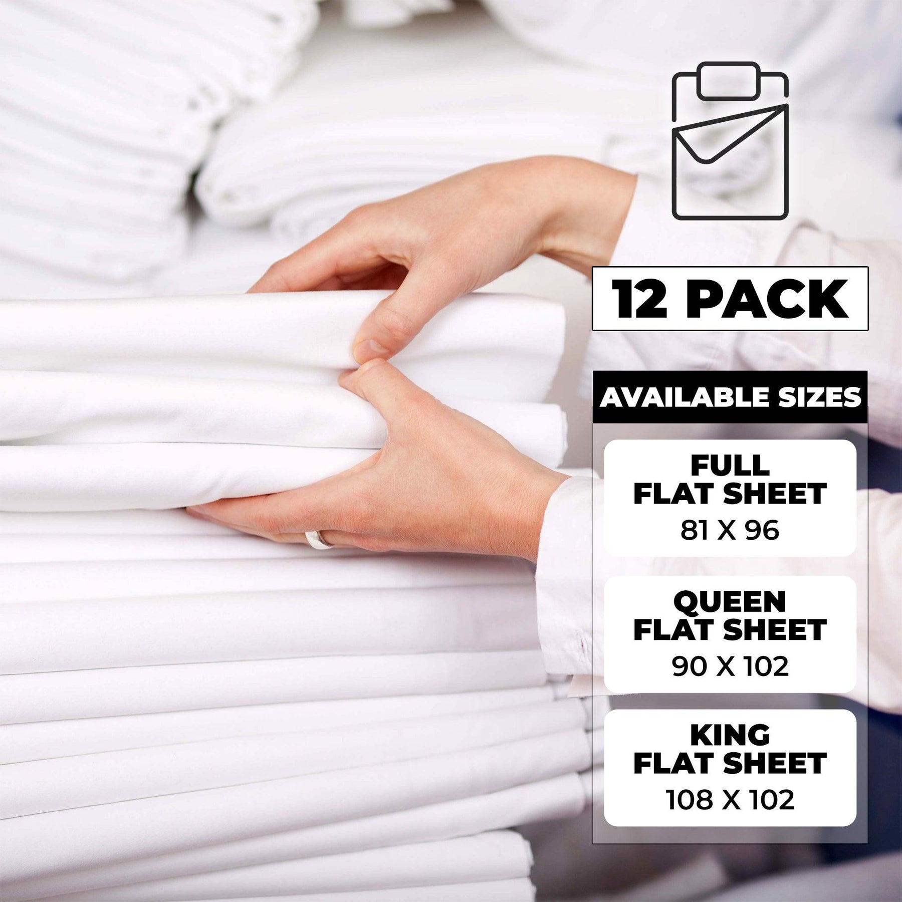 Cotton Rich Percale Hotel Quality Flat Bed Sheets Set Of 3, 6, 12