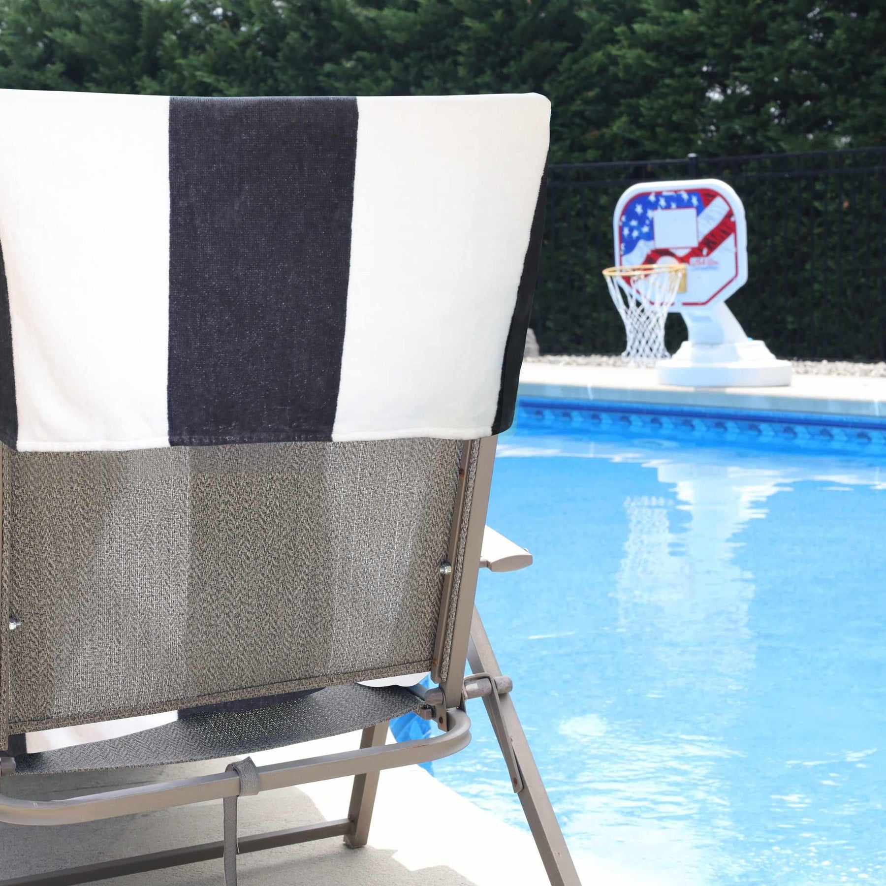 Cotton Standard Size Cabana Stripe Chaise Lounge Chair Cover