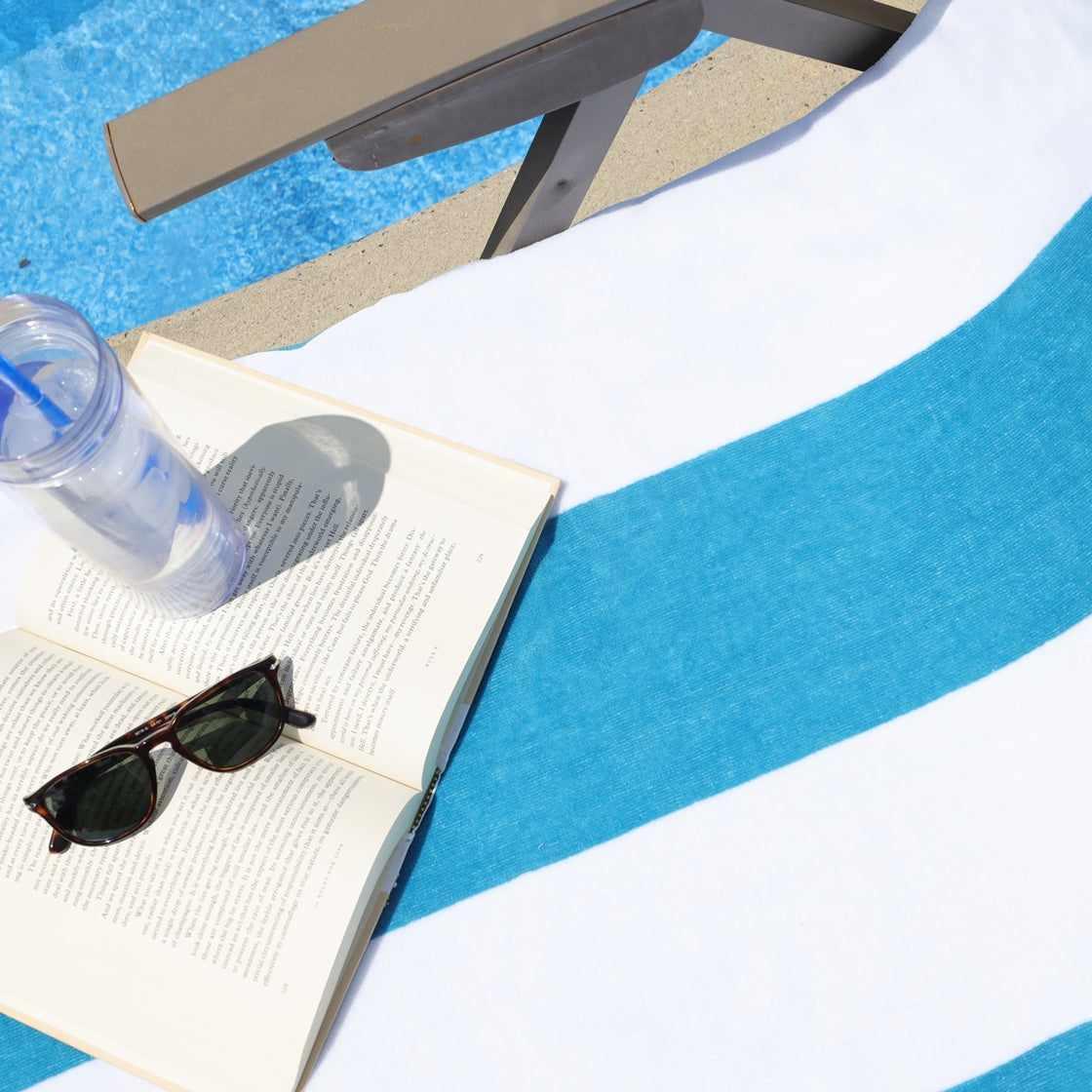 Cotton Standard Size Cabana Stripe Chaise Lounge Chair Cover