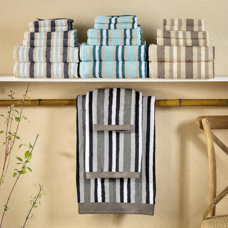 Cotton Striped Medium Weight 2 Piece Bath Sheet Set